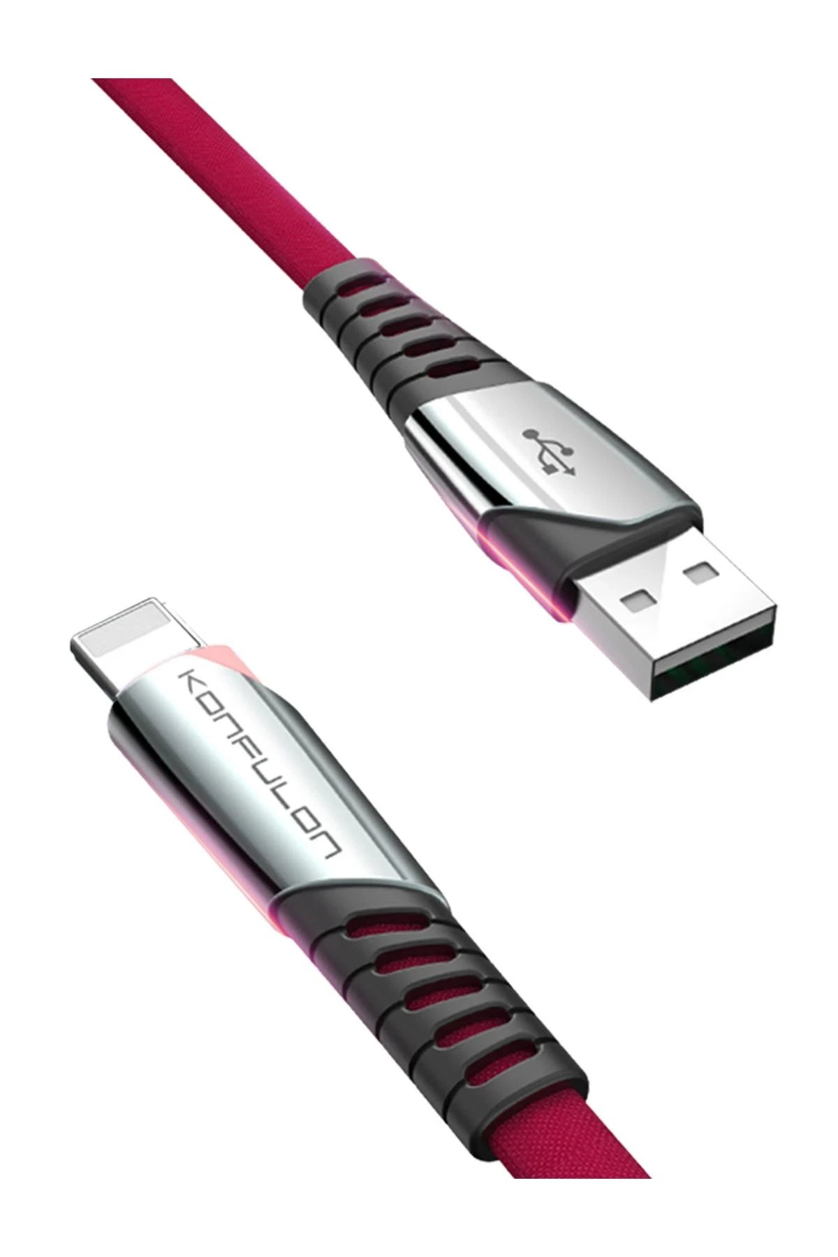 DC17 Lightning Kablo iphone Uyumlu 1M 2.4A - Kırmızı-(5796)