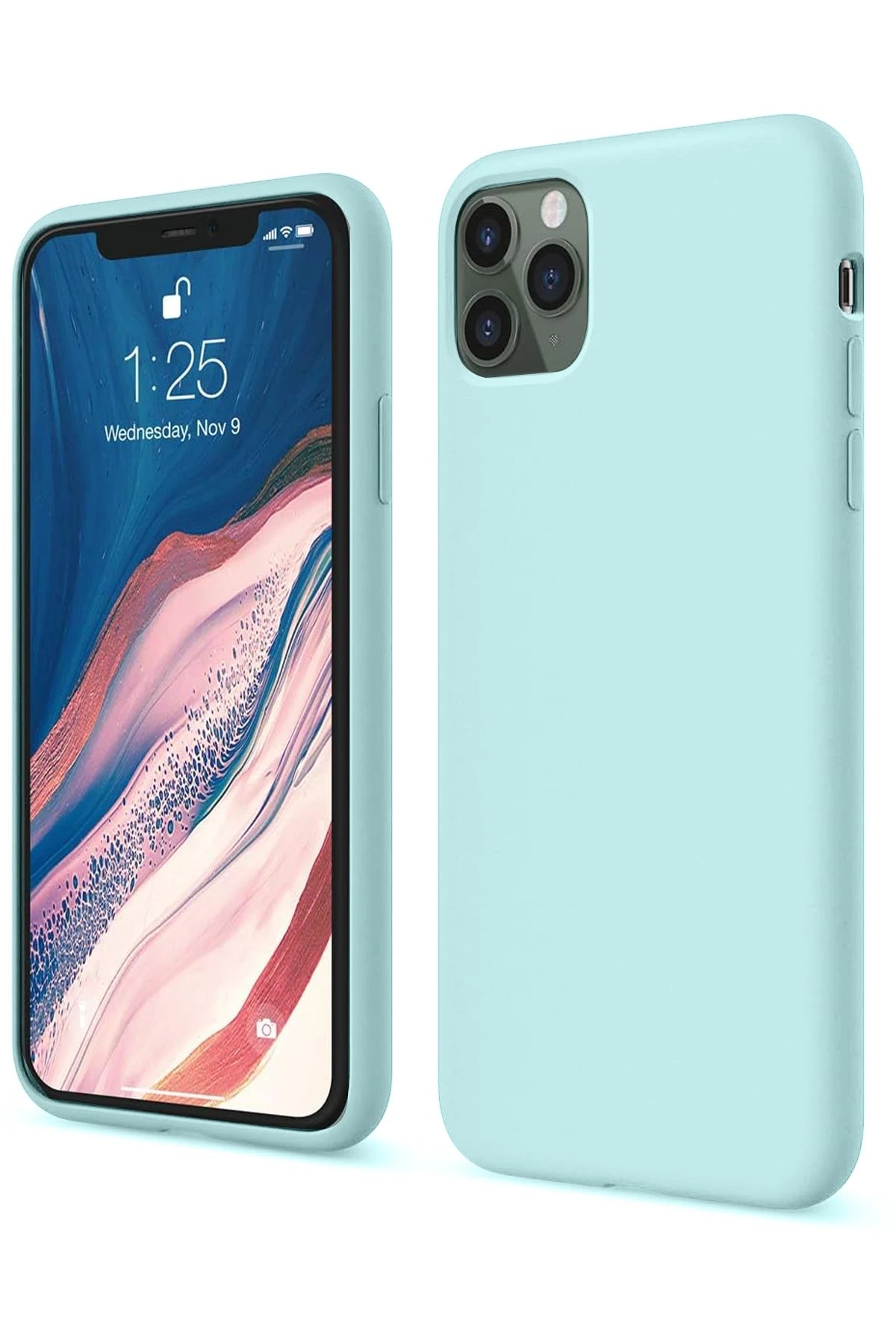 iPhone 11 Pro Kılıf First Silikon - Turkuaz-(5796)