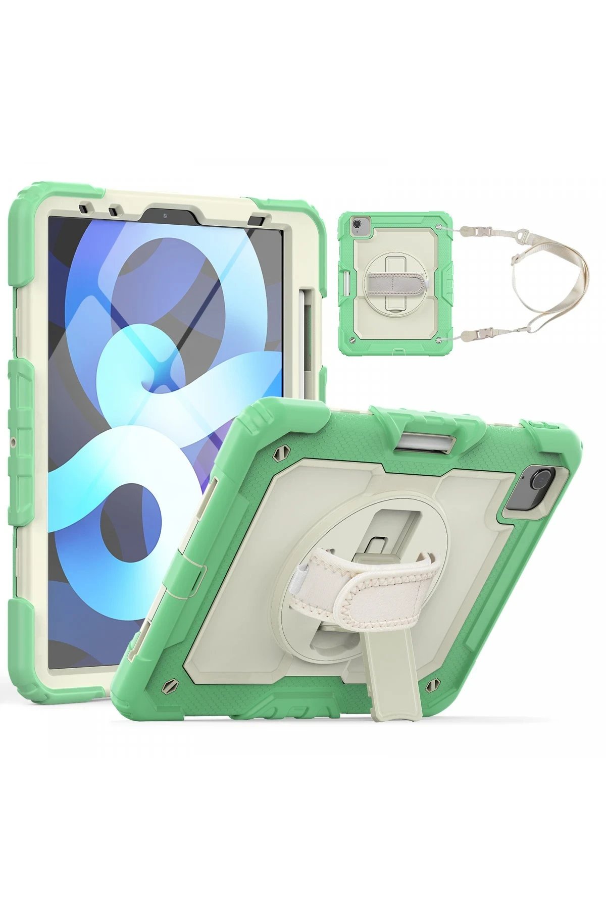 iPad Pro 11 (2020) Kılıf Strap New Tablet Kapak - Yeşil-(5796)