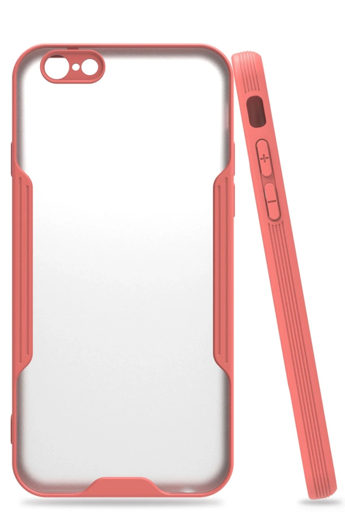 iPhone 6 Kılıf Platin Silikon - Pembe-(5796)