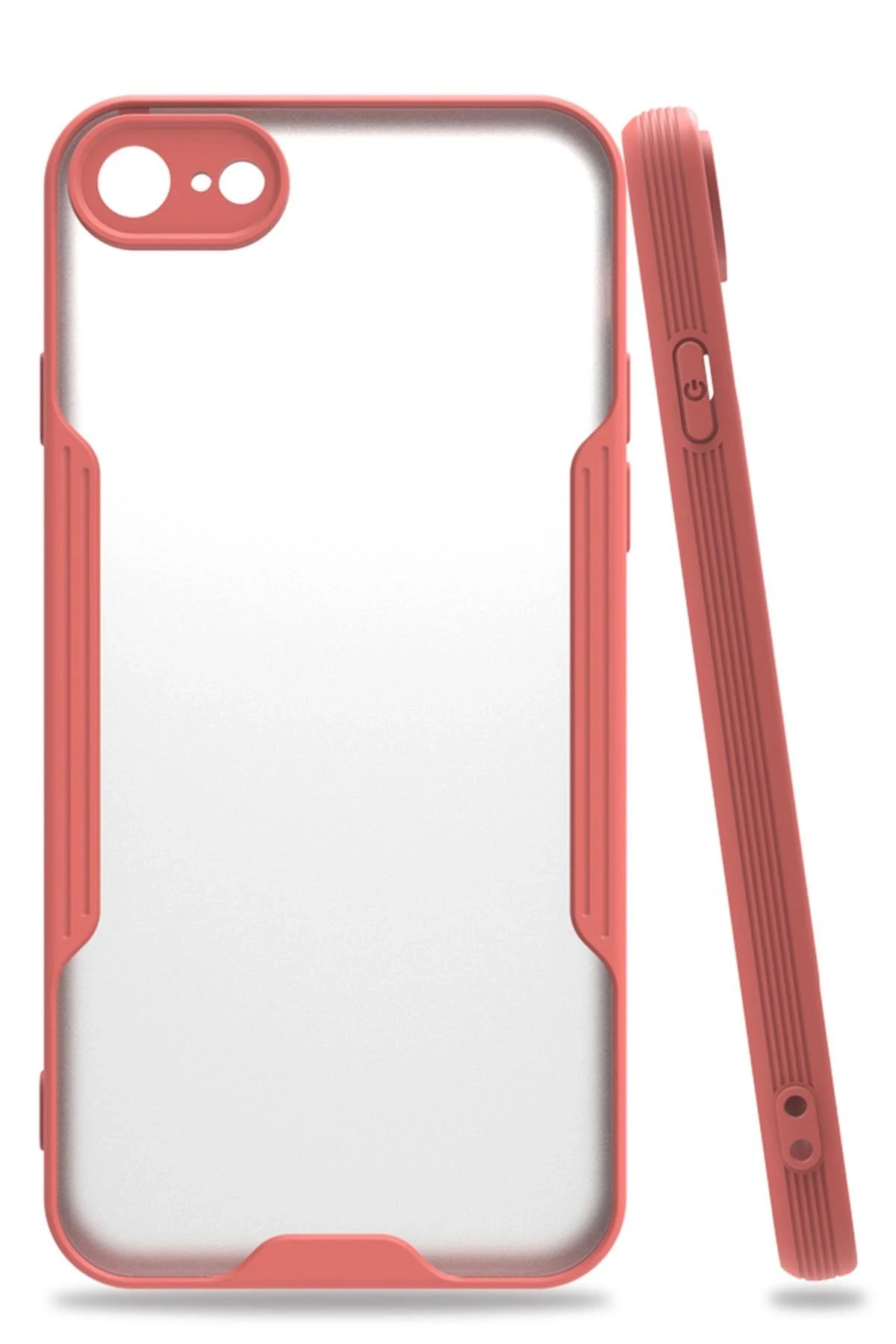 iPhone 7 Kılıf Platin Silikon - Pembe-(5796)