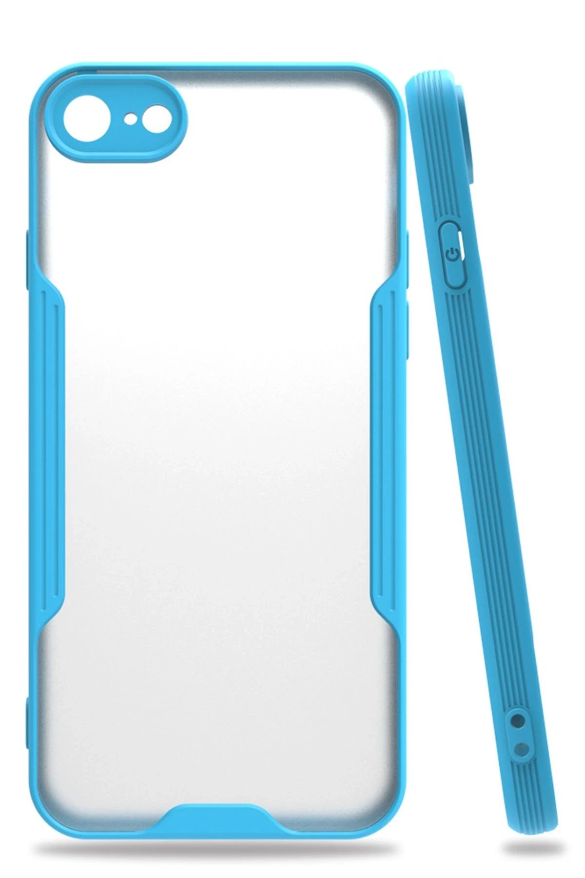 iPhone 7 Kılıf Platin Silikon - Mavi-(5796)