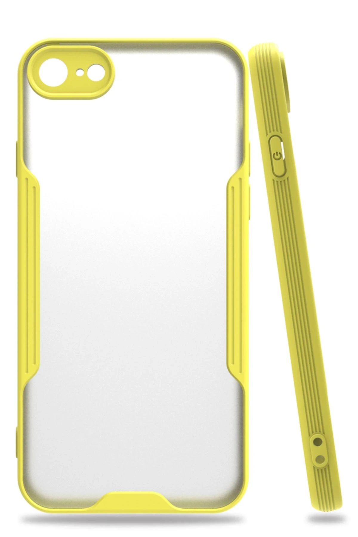 iPhone 7 Kılıf Platin Silikon - Sarı-(5796)