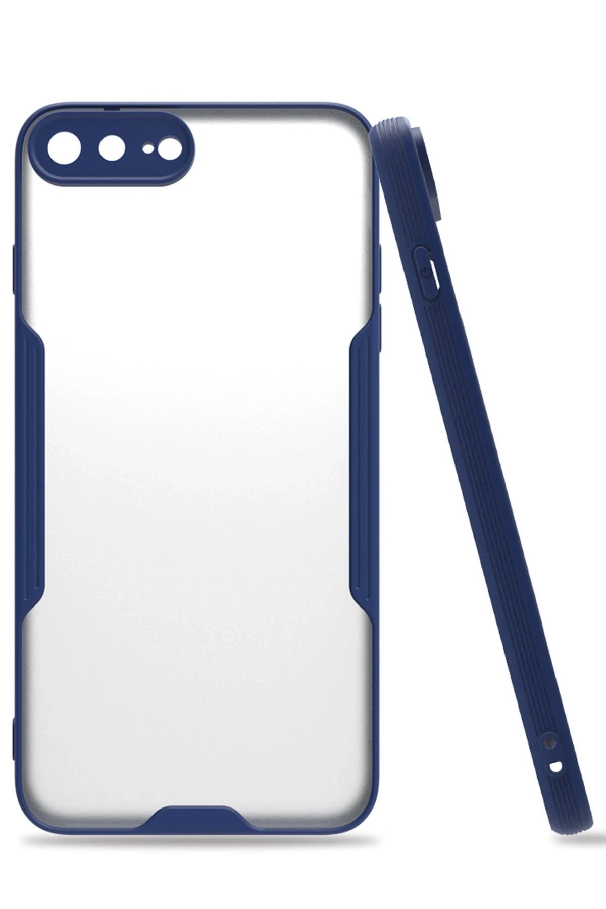 iPhone 7 Plus Kılıf Platin Silikon - Lacivert-(5796)
