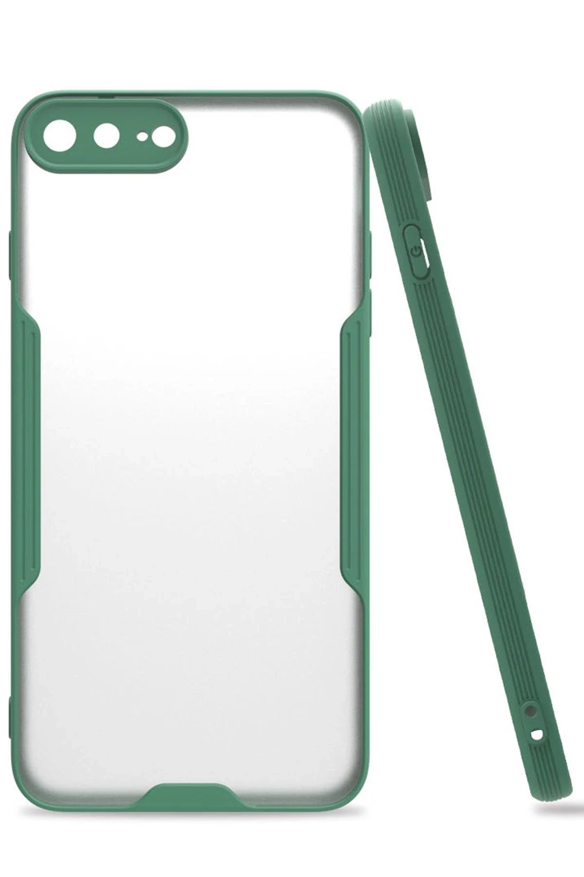 iPhone 7 Plus Kılıf Platin Silikon - Yeşil-(5796)