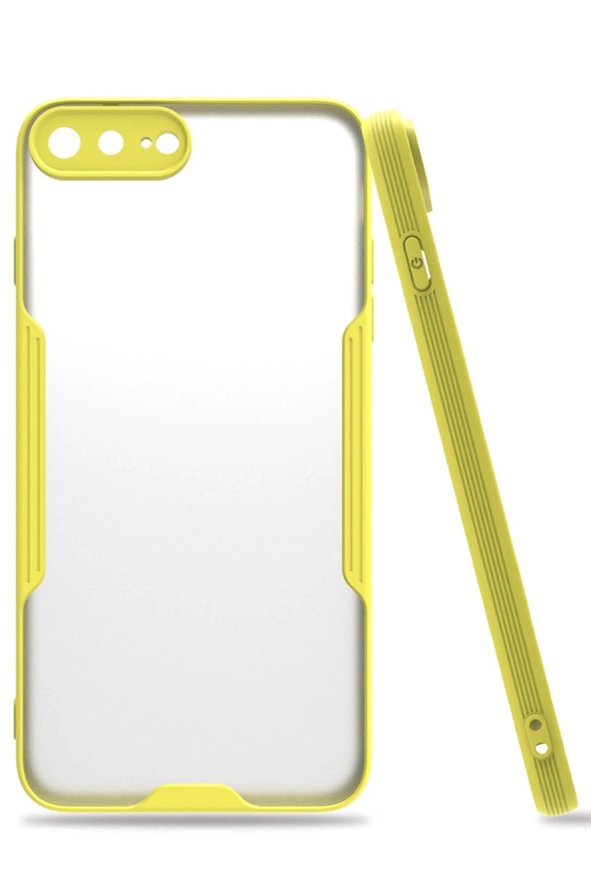 iPhone 7 Plus Kılıf Platin Silikon - Sarı-(5796)