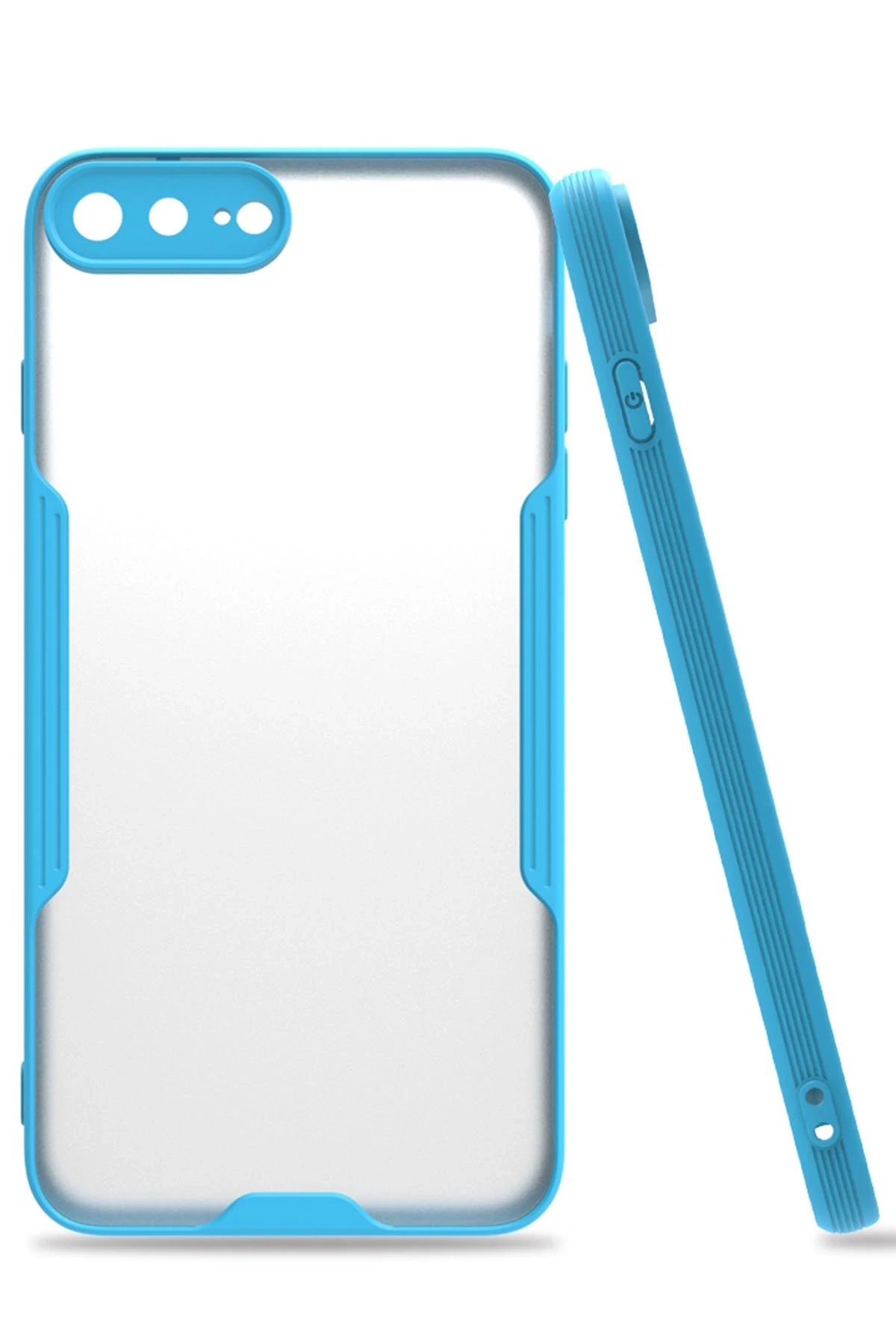 iPhone 7 Plus Kılıf Platin Silikon - Mavi-(5796)