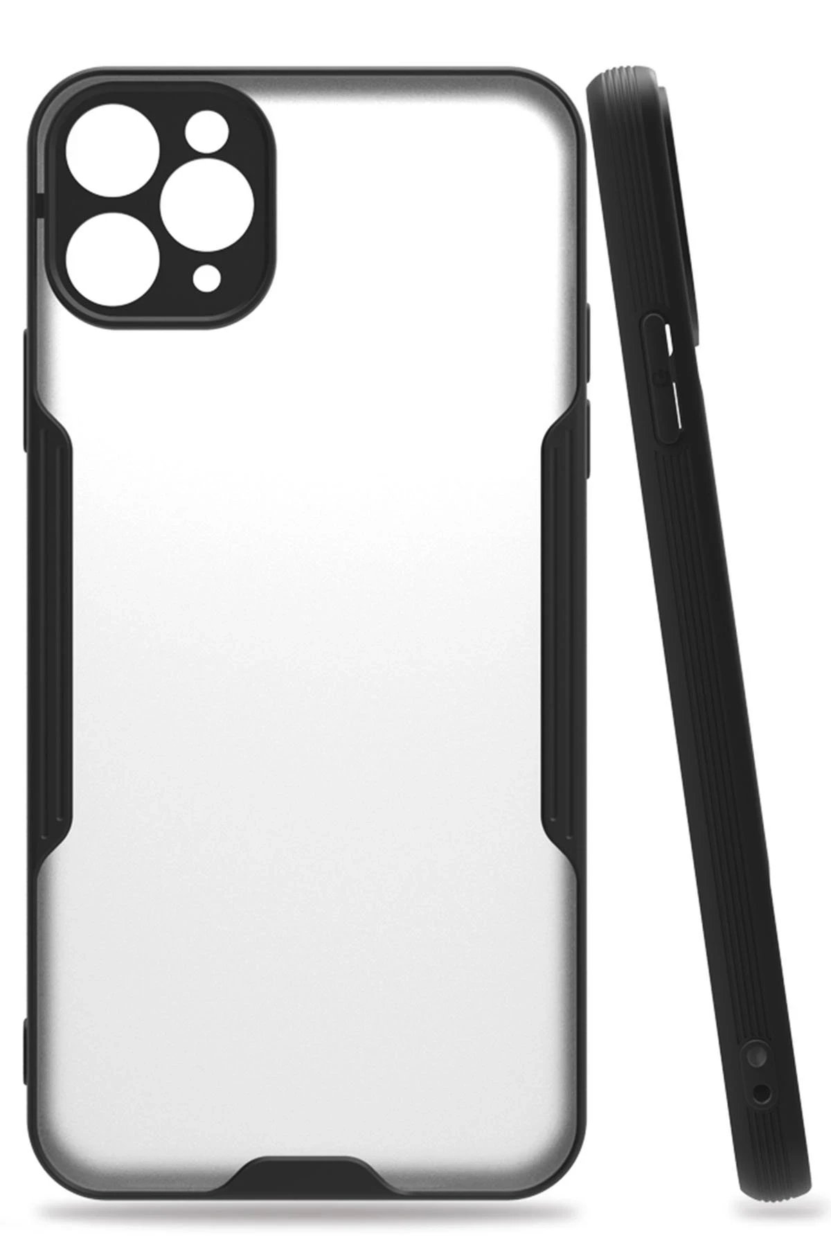 iPhone 11 Pro Kılıf Platin Silikon - Siyah-(5796)