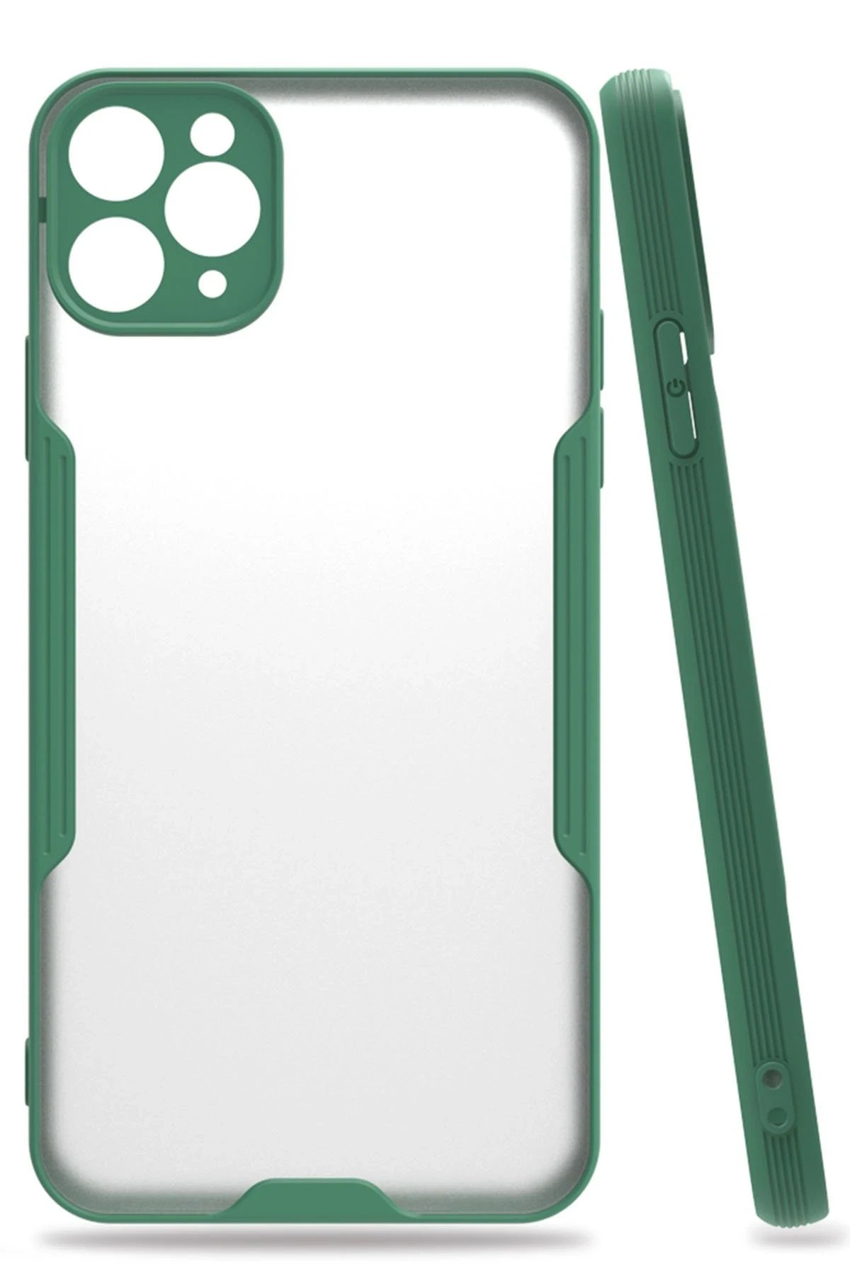 iPhone 11 Pro Max Kılıf Platin Silikon - Yeşil-(5796)