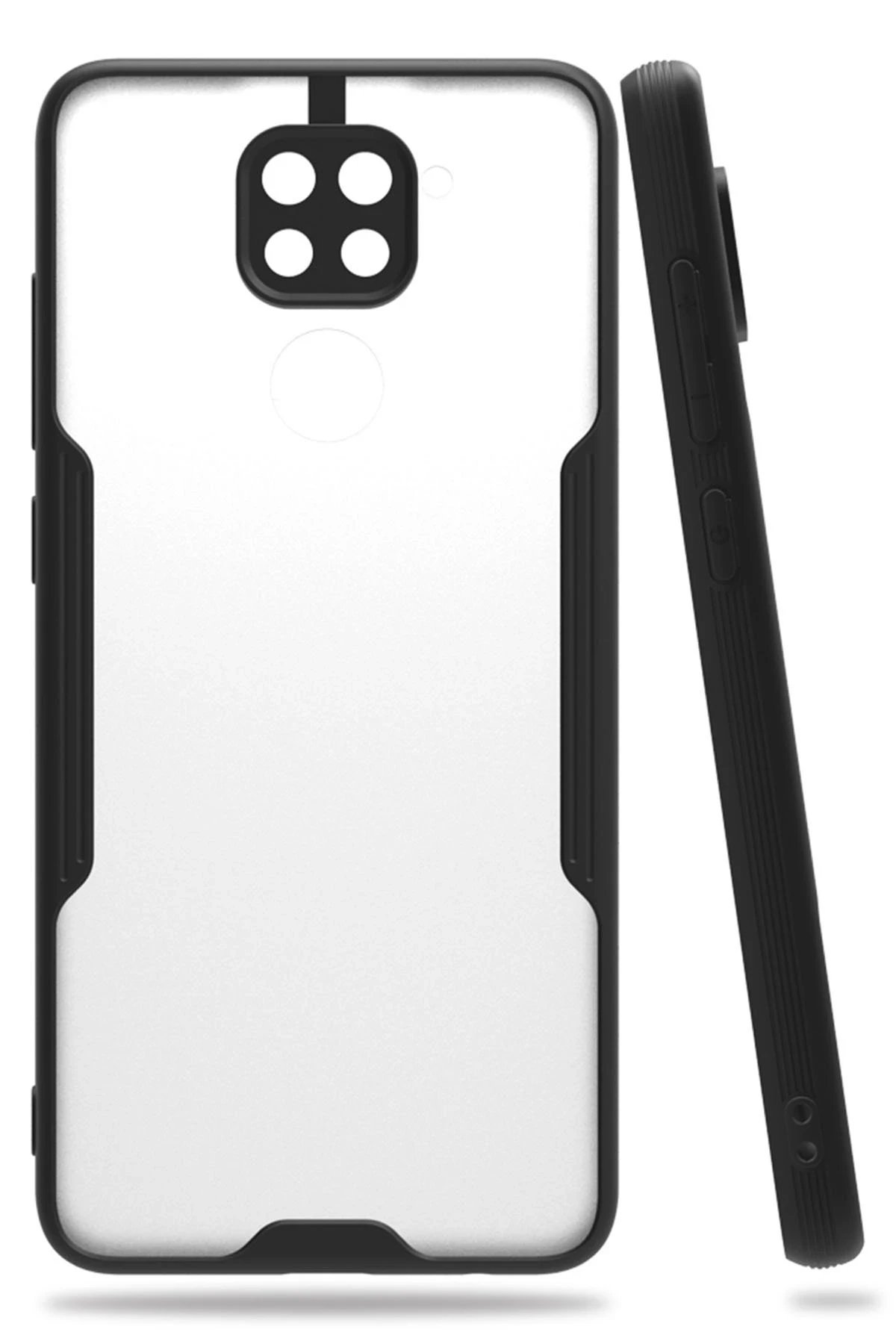 Xiaomi Redmi Note 9 Kılıf Platin Silikon - Siyah-(5796)
