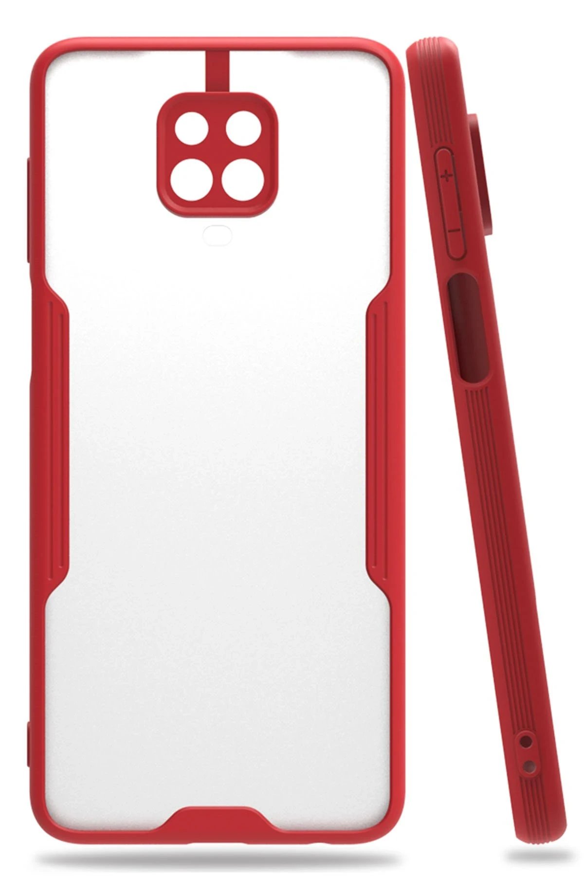 Xiaomi Redmi Note 9S Kılıf Platin Silikon - Kırmızı-(5796)