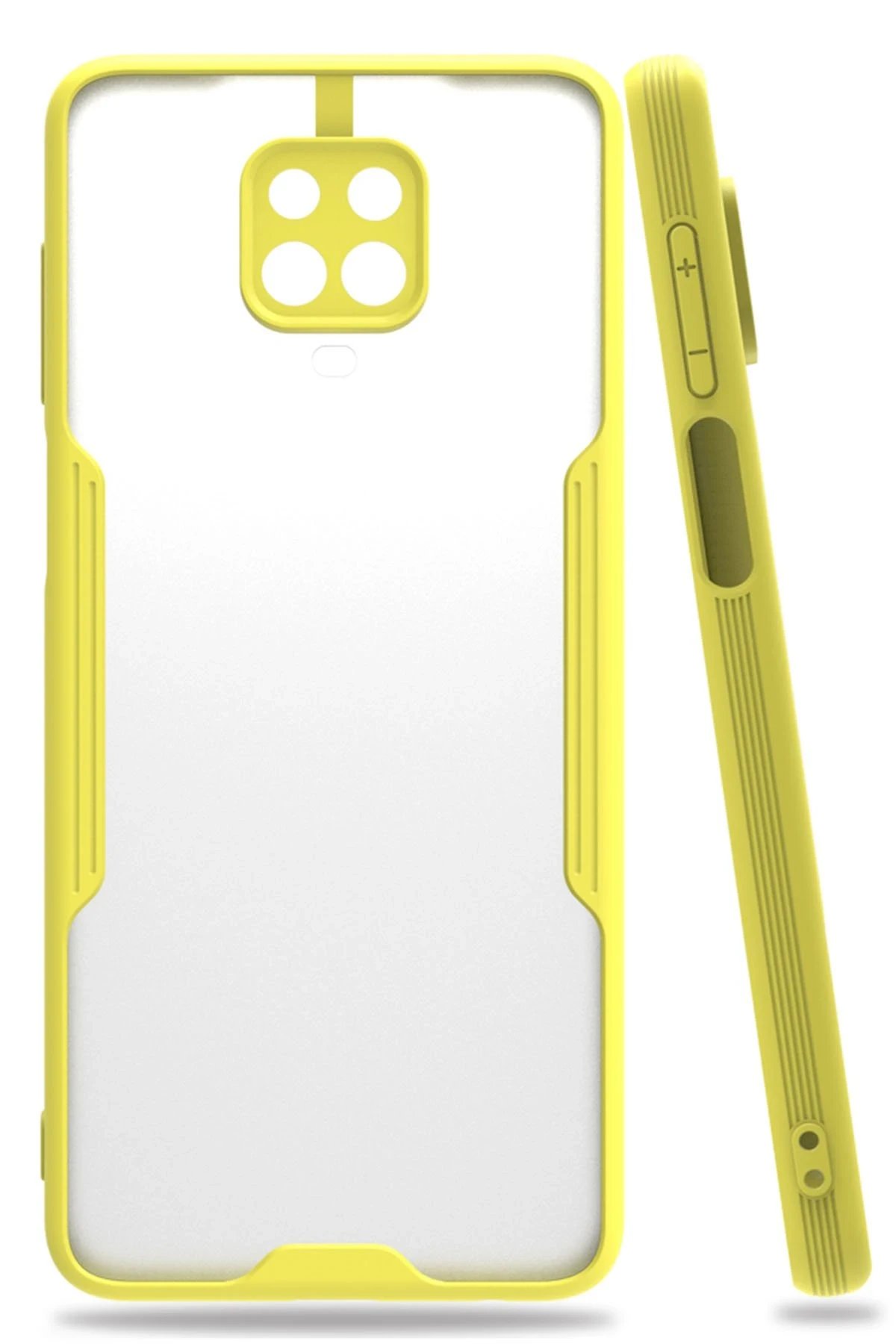 Xiaomi Redmi Note 9S Kılıf Platin Silikon - Sarı-(5796)