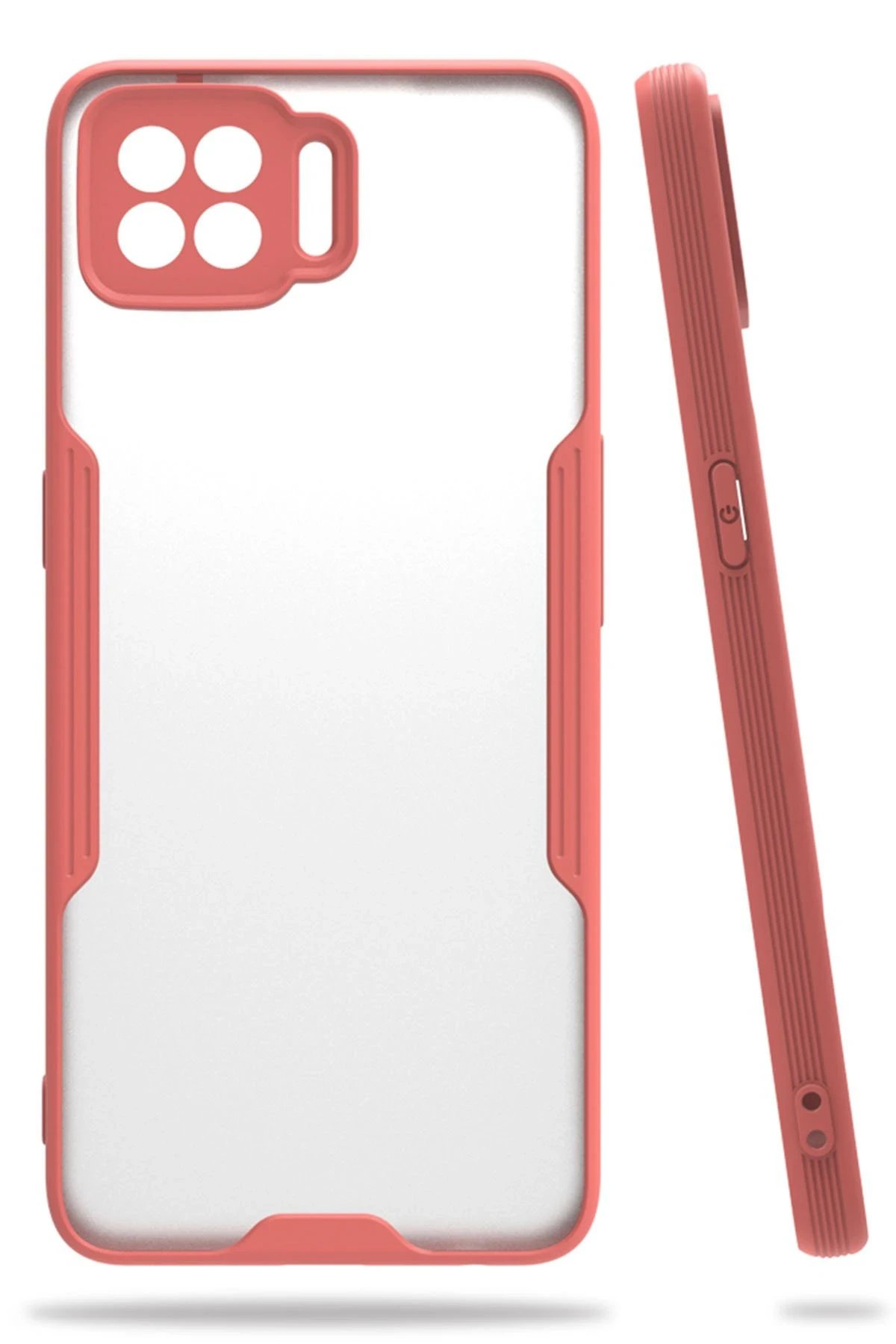 Oppo A73 Kılıf Platin Silikon - Pembe-(5796)