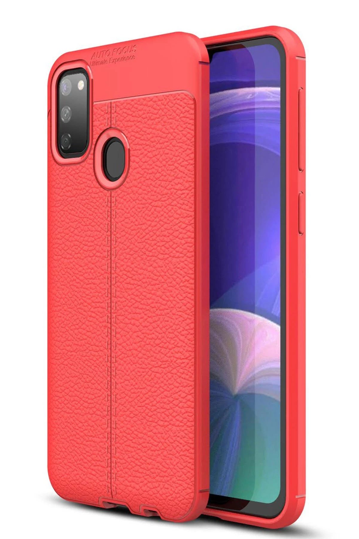 Samsung Galaxy M30S Kılıf Auto Focus Kapak - Kırmızı-(5796)