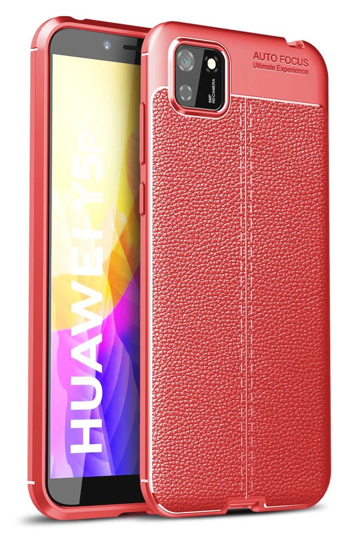 Huawei Y5P Kılıf Auto Focus Kapak - Kırmızı-(5796)