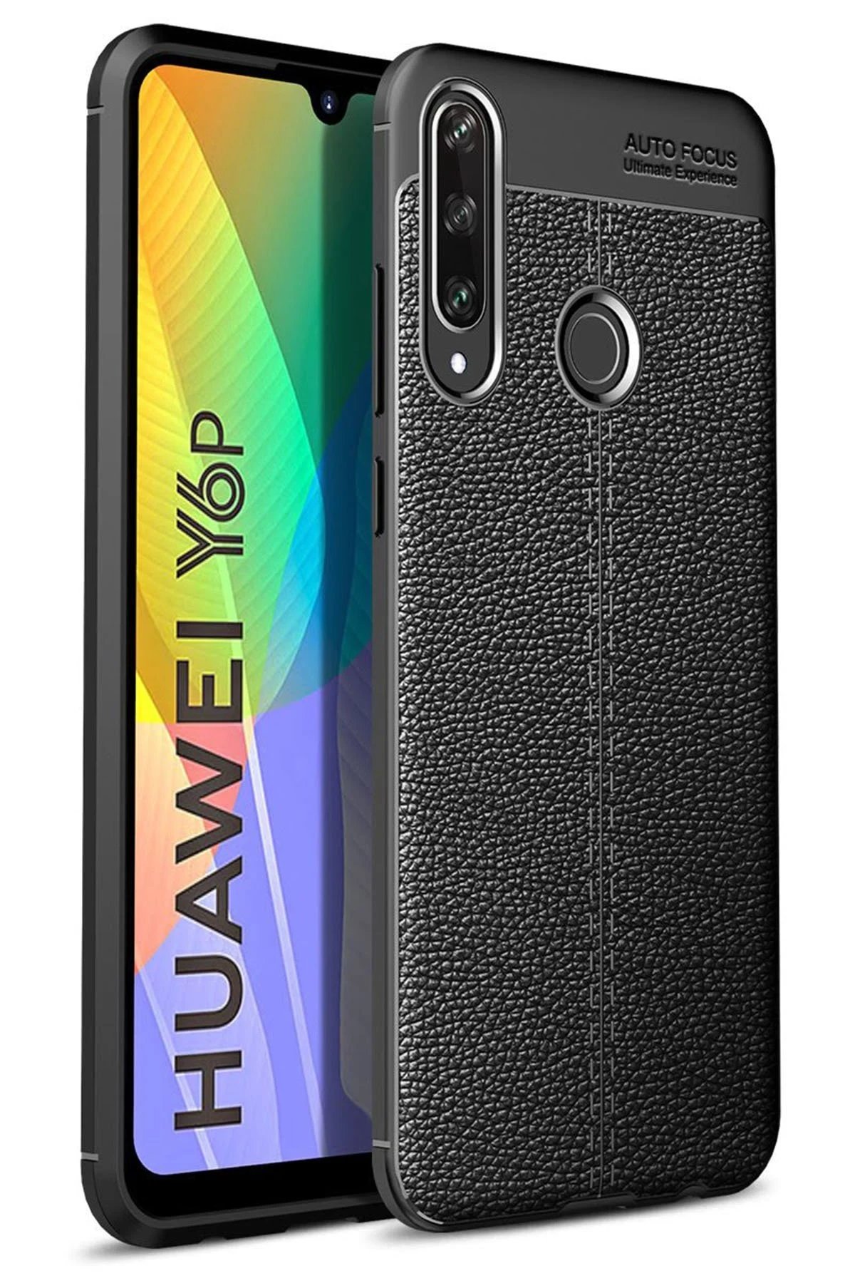 Huawei Y6P Kılıf Auto Focus Kapak - Siyah-(5796)
