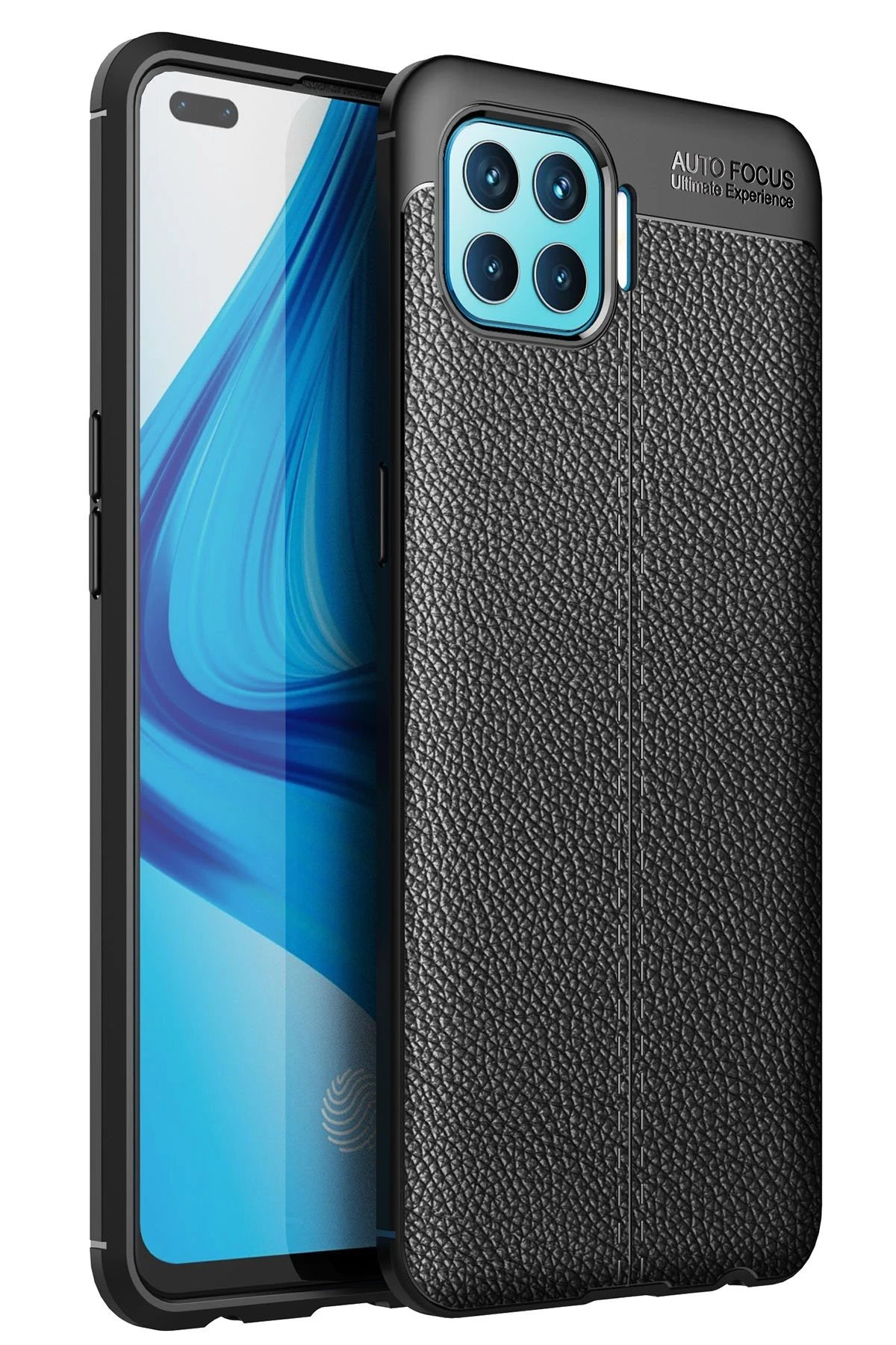 Oppo Reno 4 Lite Kılıf Auto Focus Kapak - Siyah-(5796)