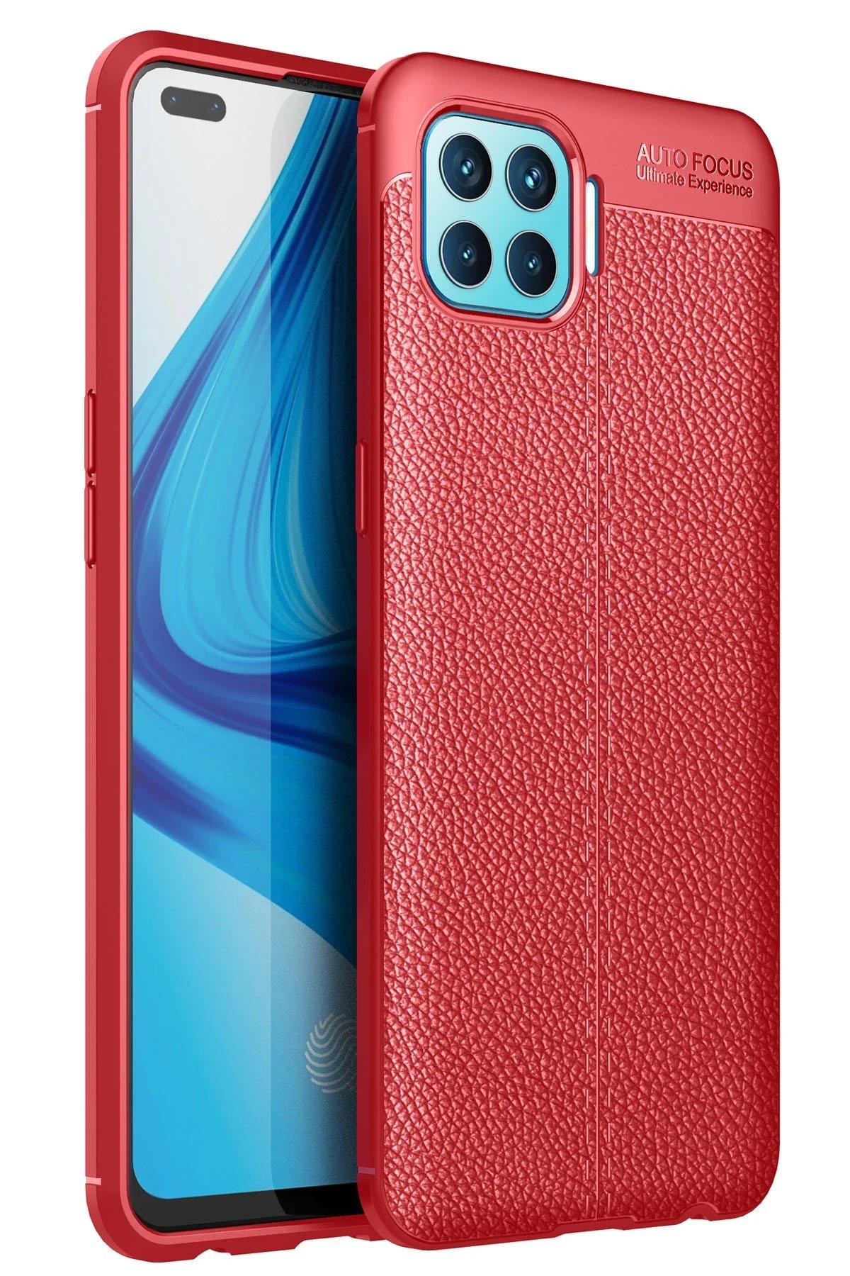 Oppo Reno 4 Lite Kılıf Auto Focus Kapak - Kırmızı-(5796)