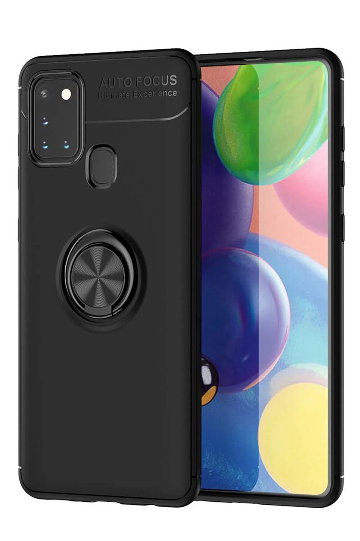 Samsung Galaxy M31 Kılıf Range Yüzüklü Silikon - Siyah-(5796)