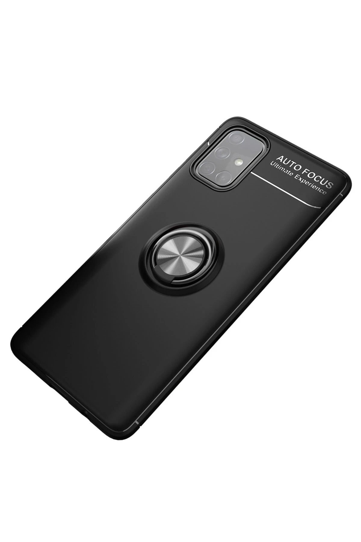 Samsung Galaxy M31S Kılıf Range Yüzüklü Silikon - Siyah-(5796)