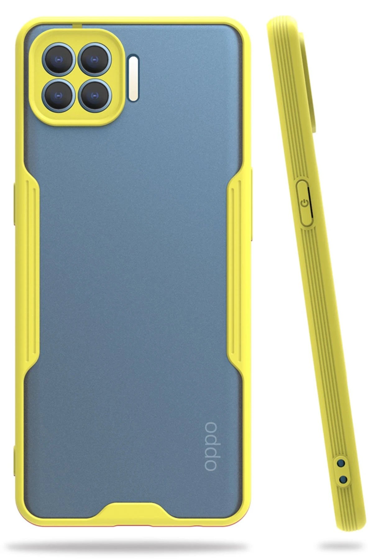 Oppo Reno 4 Lite Kılıf Platin Silikon - Sarı-(5796)