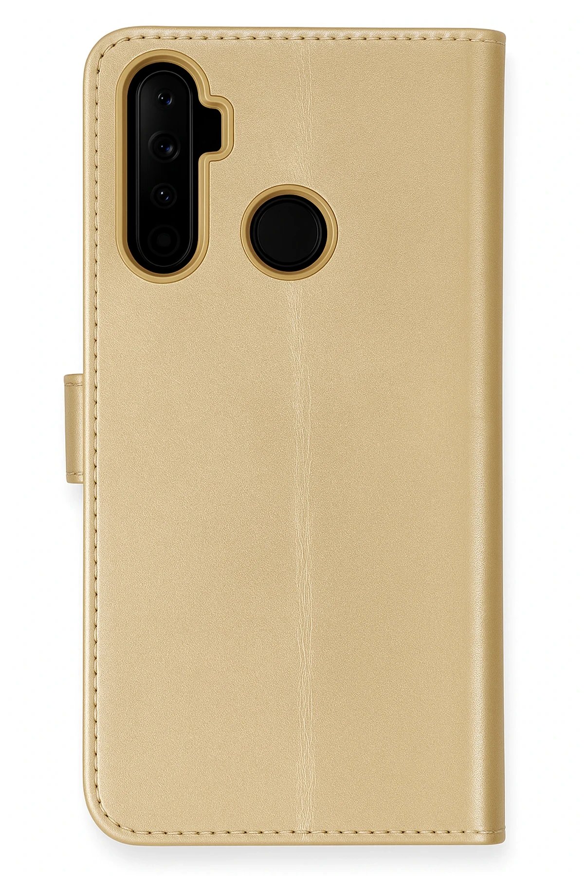 Realme 6i Kılıf Trend S Plus Kapaklı Kılıf - Gold-(5796)