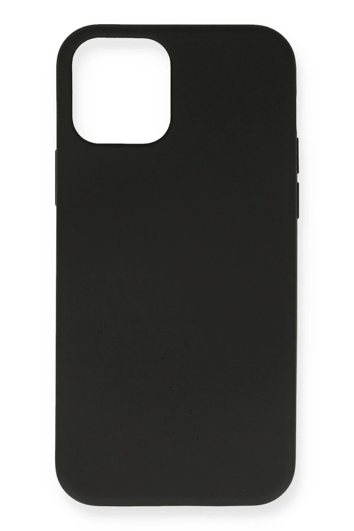 iPhone 12 Mini Kılıf Nano içi Kadife Silikon - Siyah-(5796)
