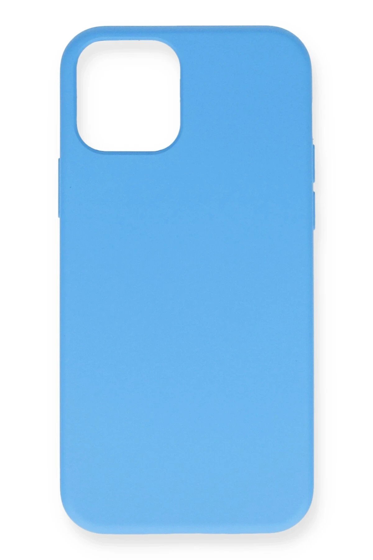 iPhone 12 Pro Max Kılıf Nano içi Kadife Silikon- Mavi-(5796)