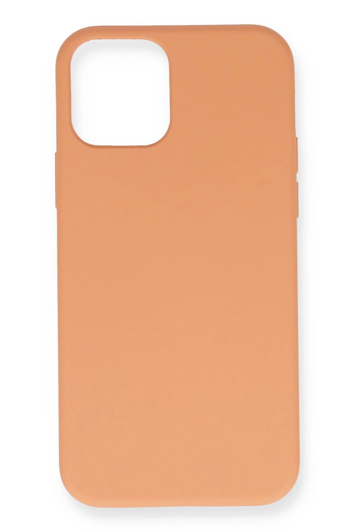 iPhone 12 Pro Max Kılıf Nano içi Kadife Silikon - Turuncu-(5796)