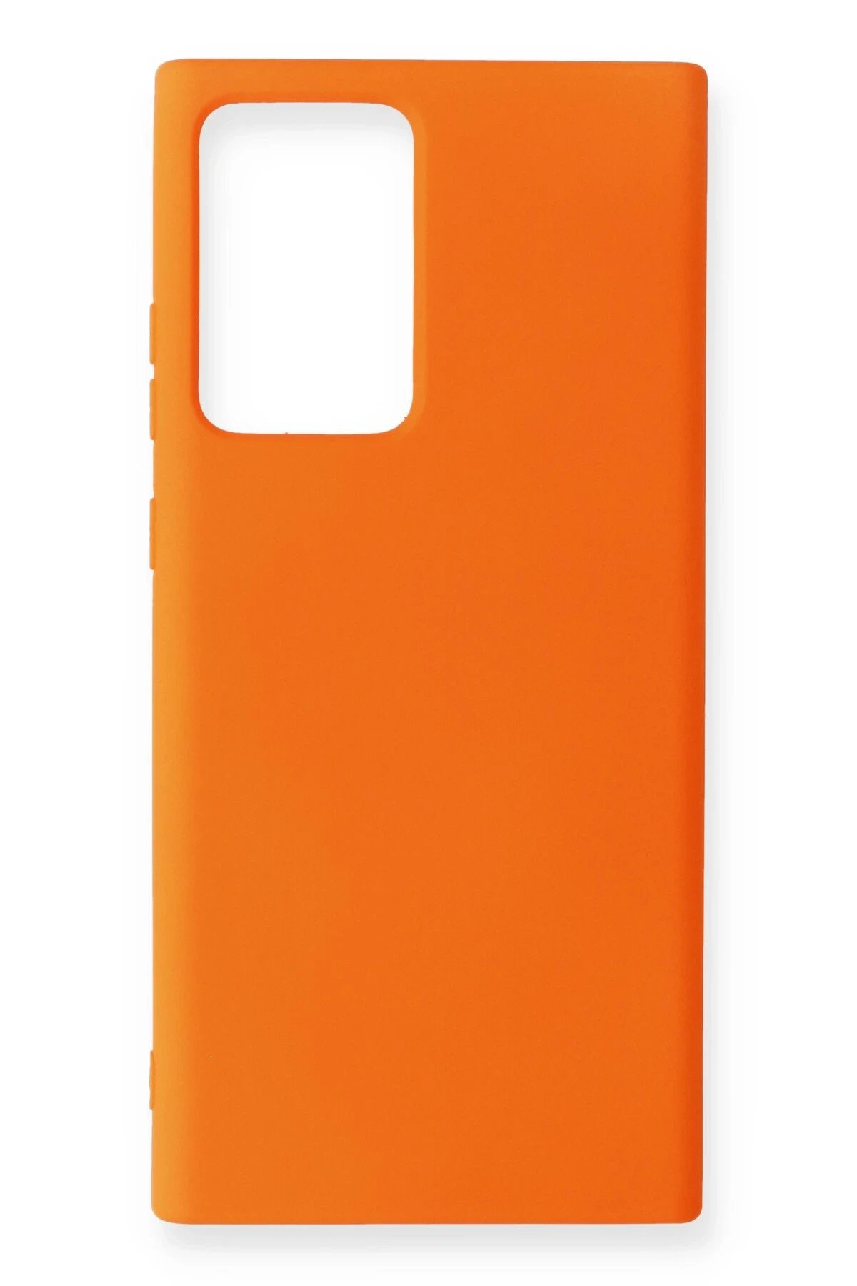 Samsung Galaxy Note 20 Ultra Kılıf Nano içi Kadife Silikon - Turuncu-(5796)