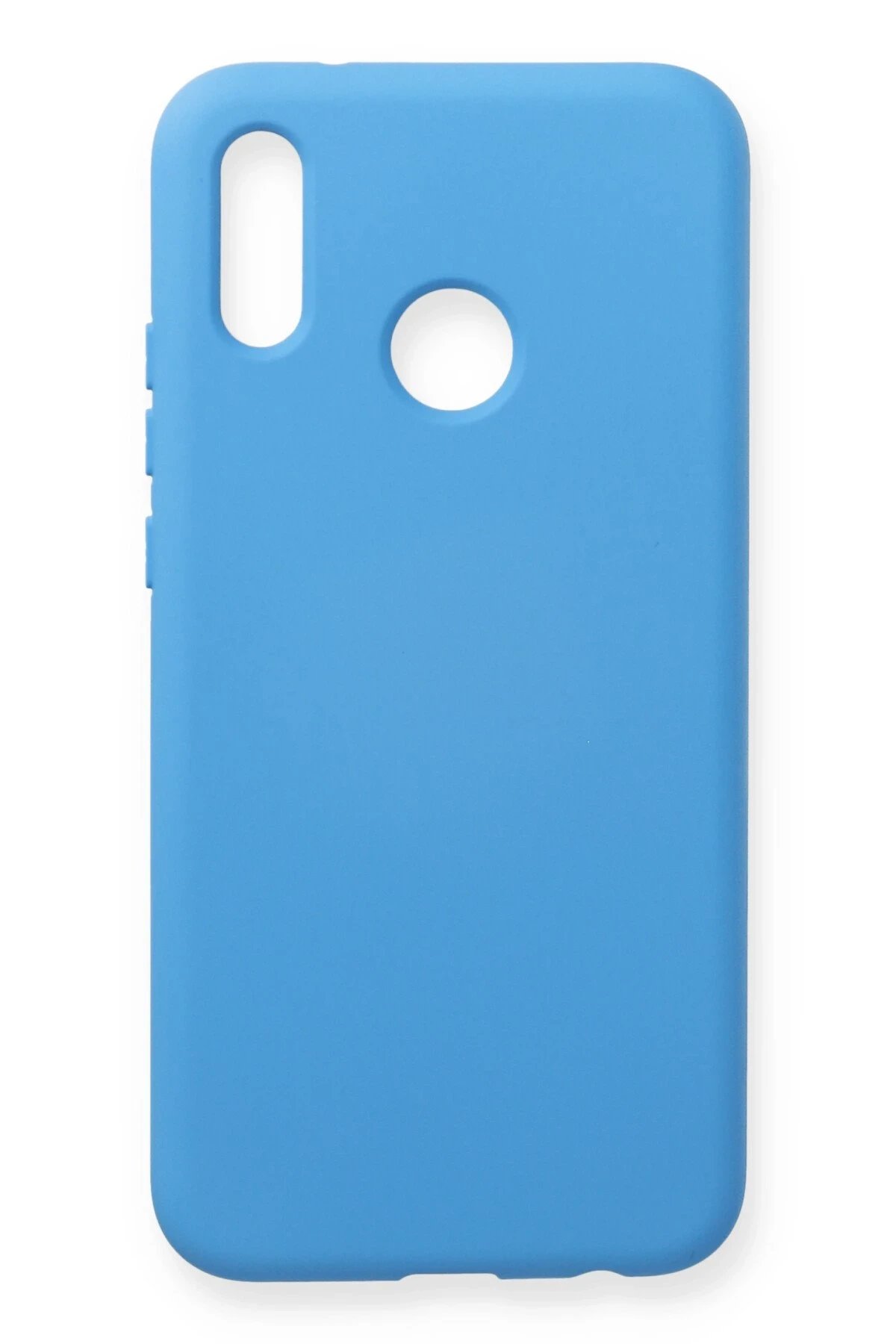 Huawei P20 Lite Kılıf Nano içi Kadife Silikon - Mavi-(5796)