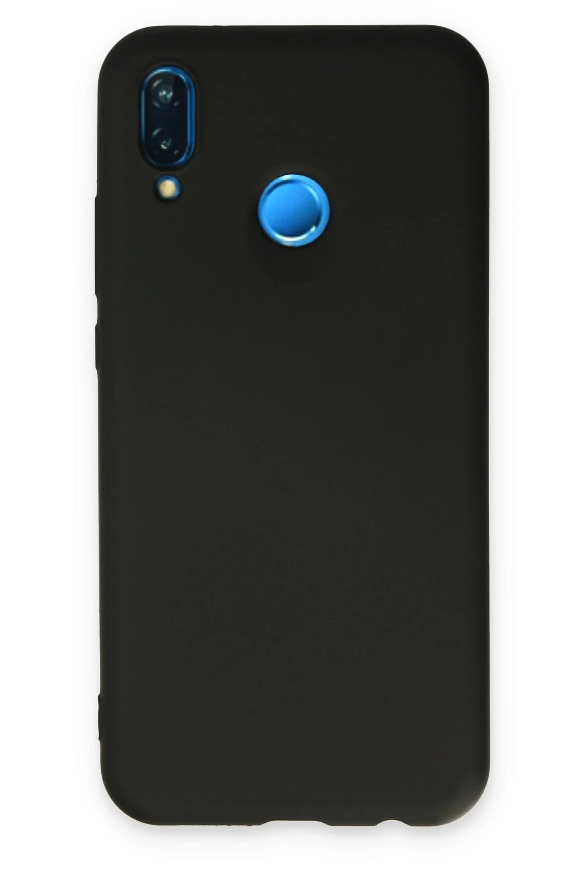 Huawei P20 Lite Kılıf Nano içi Kadife Silikon - Siyah-(5796)
