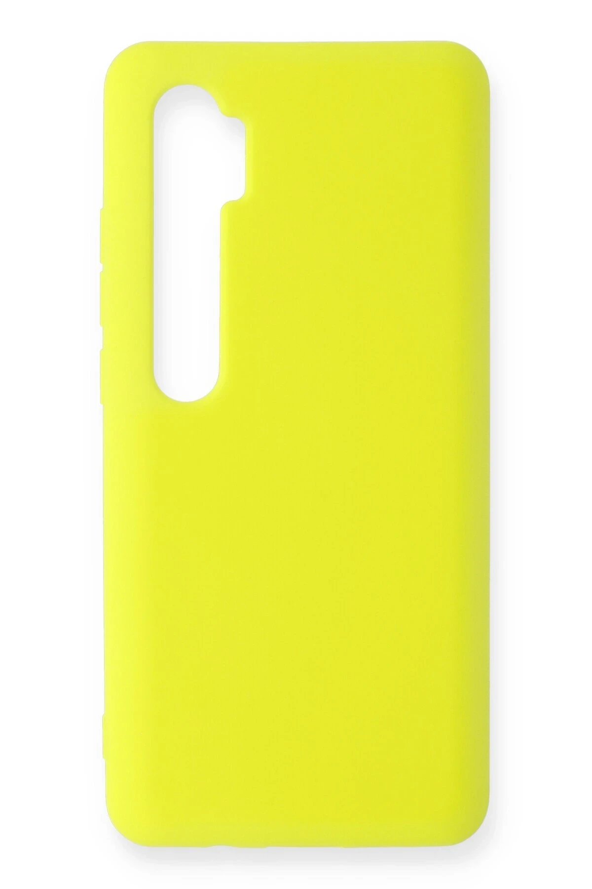 Xiaomi Mi Note 10 Lite Kılıf Nano içi Kadife Silikon - Sarı-(5796)