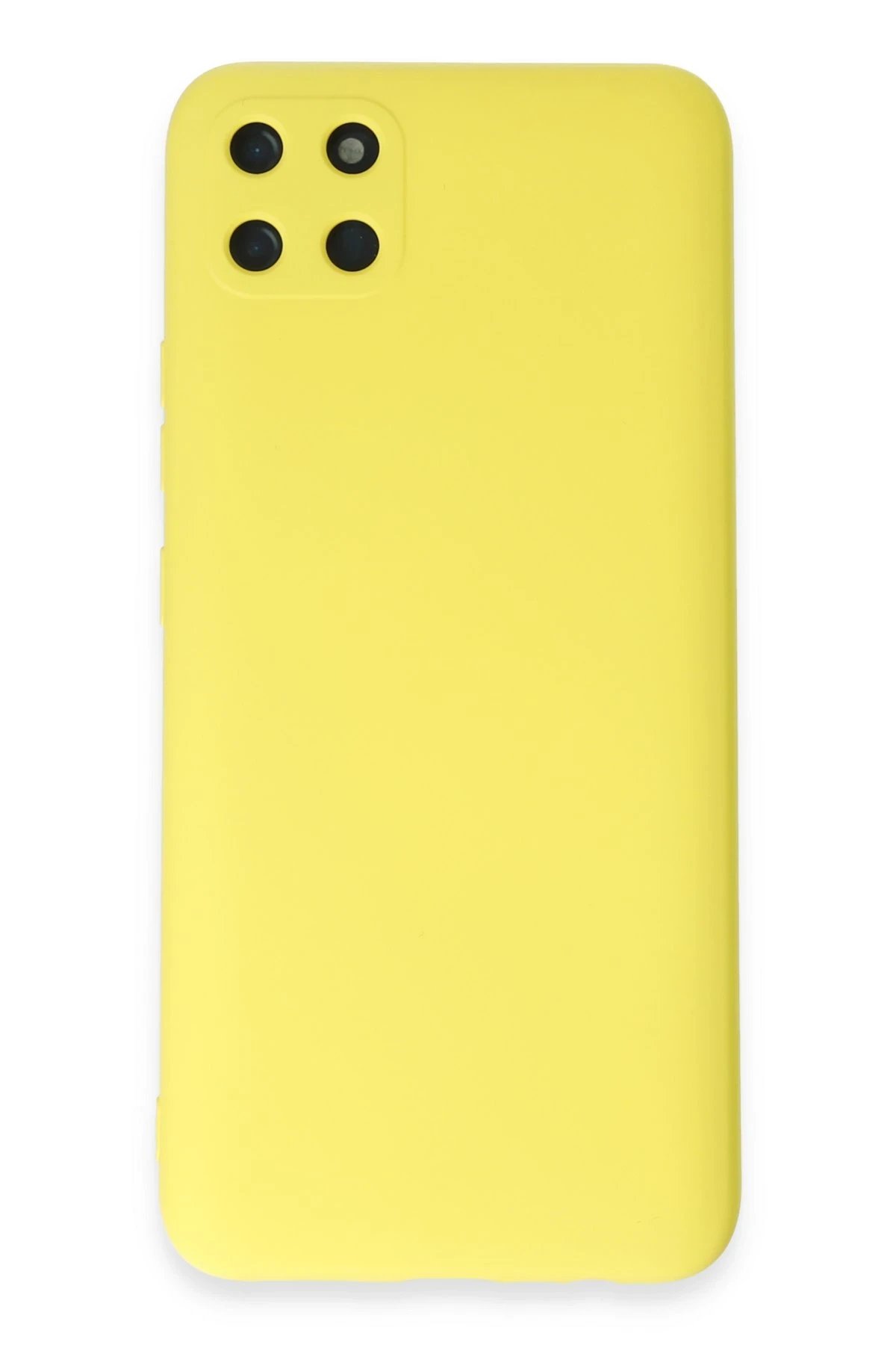 Realme C11 Kılıf Nano içi Kadife Silikon - Sarı-(5796)