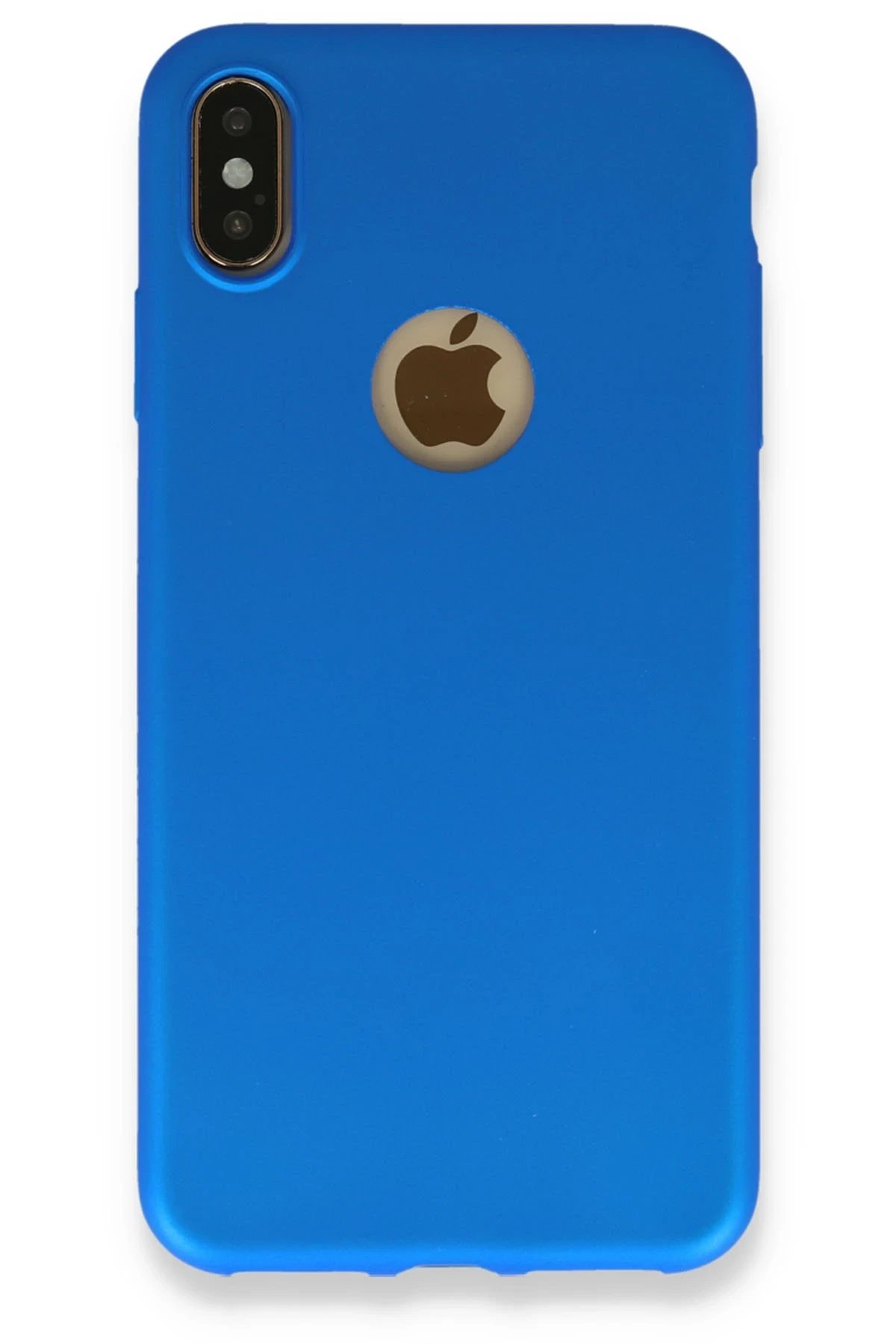 iPhone XS Max Kılıf First Silikon - Mavi-(5796)