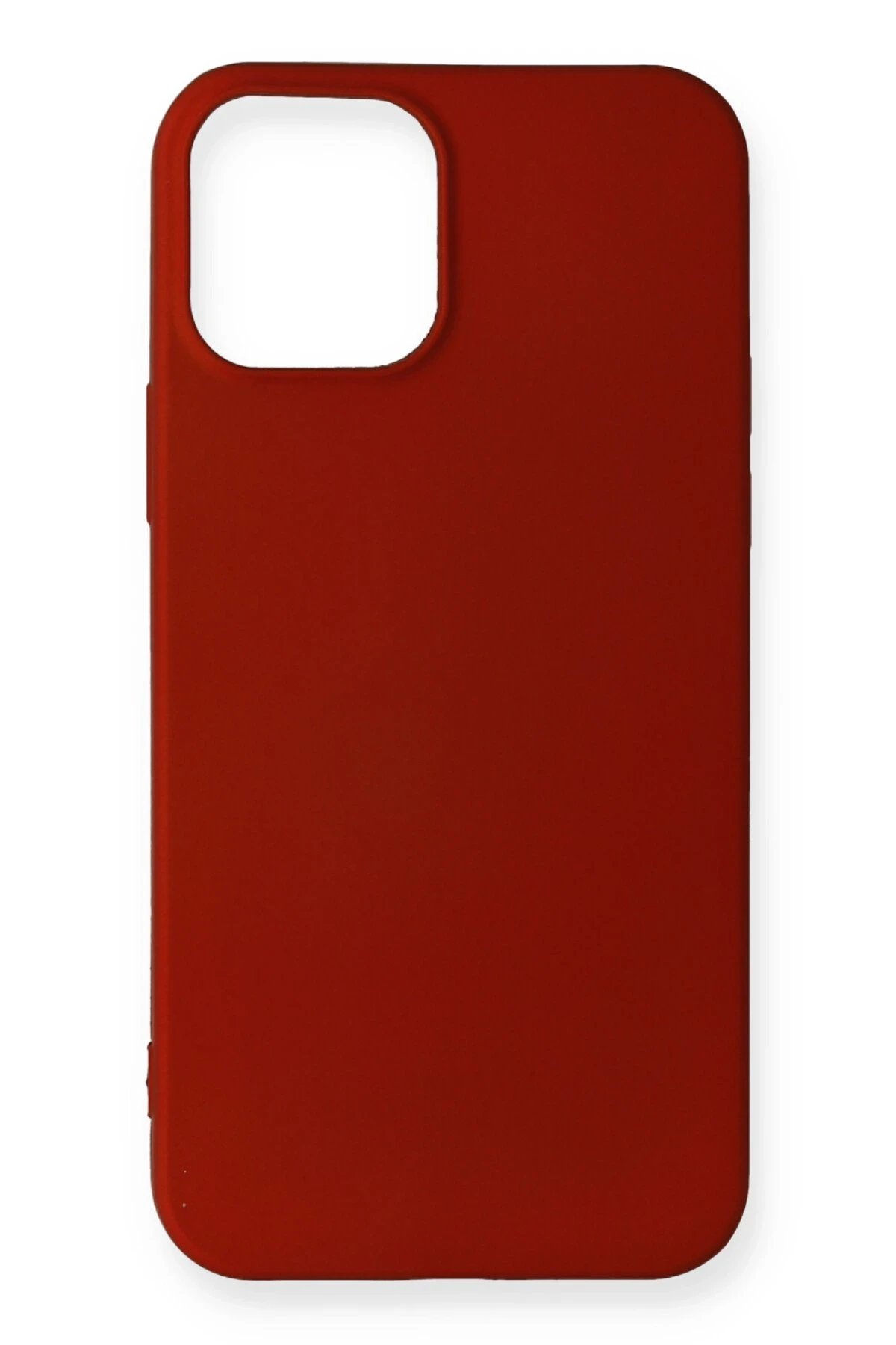 iPhone 12 Mini Kılıf First Silikon - Bordo-(5796)