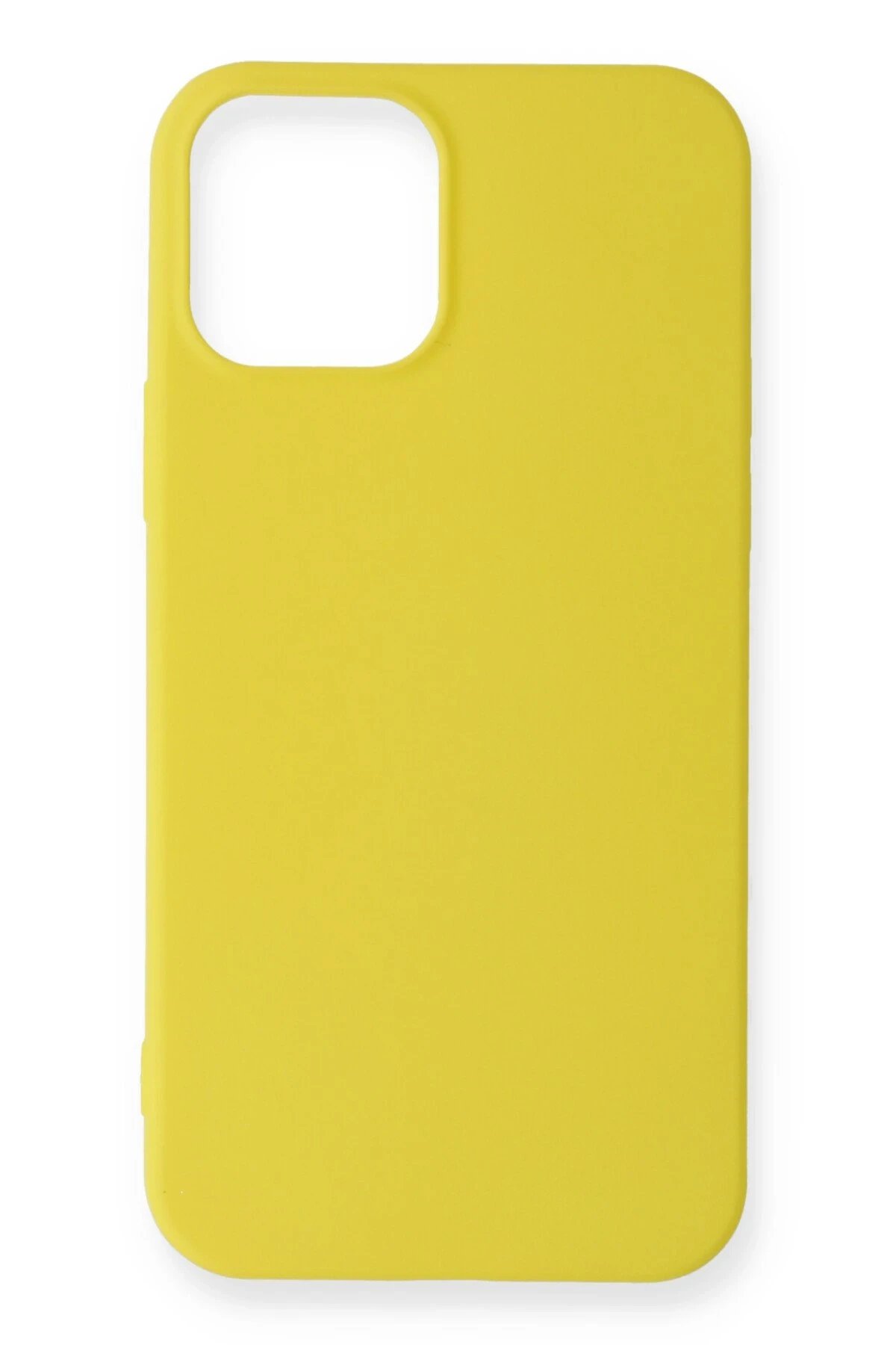 iPhone 12 Mini Kılıf First Silikon - Sarı-(5796)