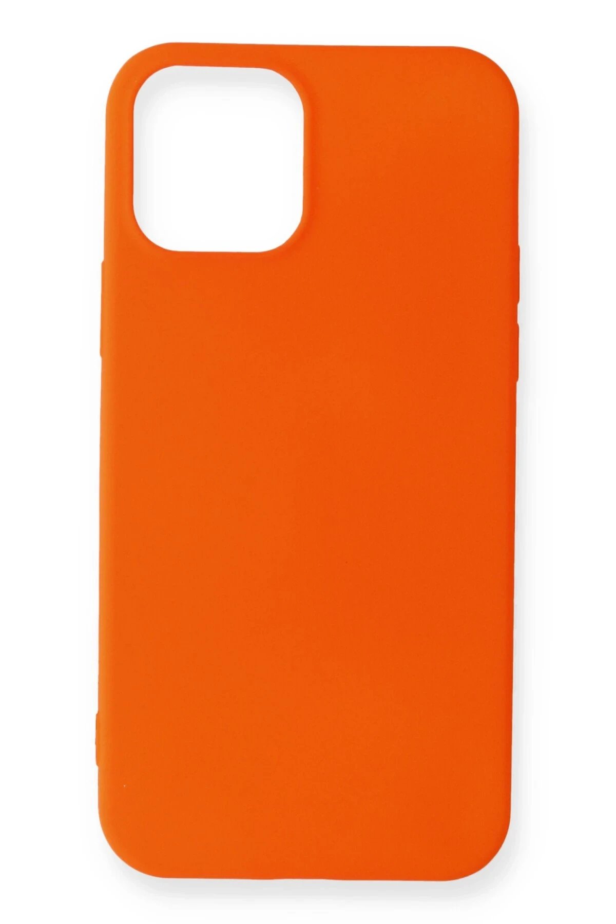 iPhone 12 Mini Kılıf First Silikon - Turuncu-(5796)