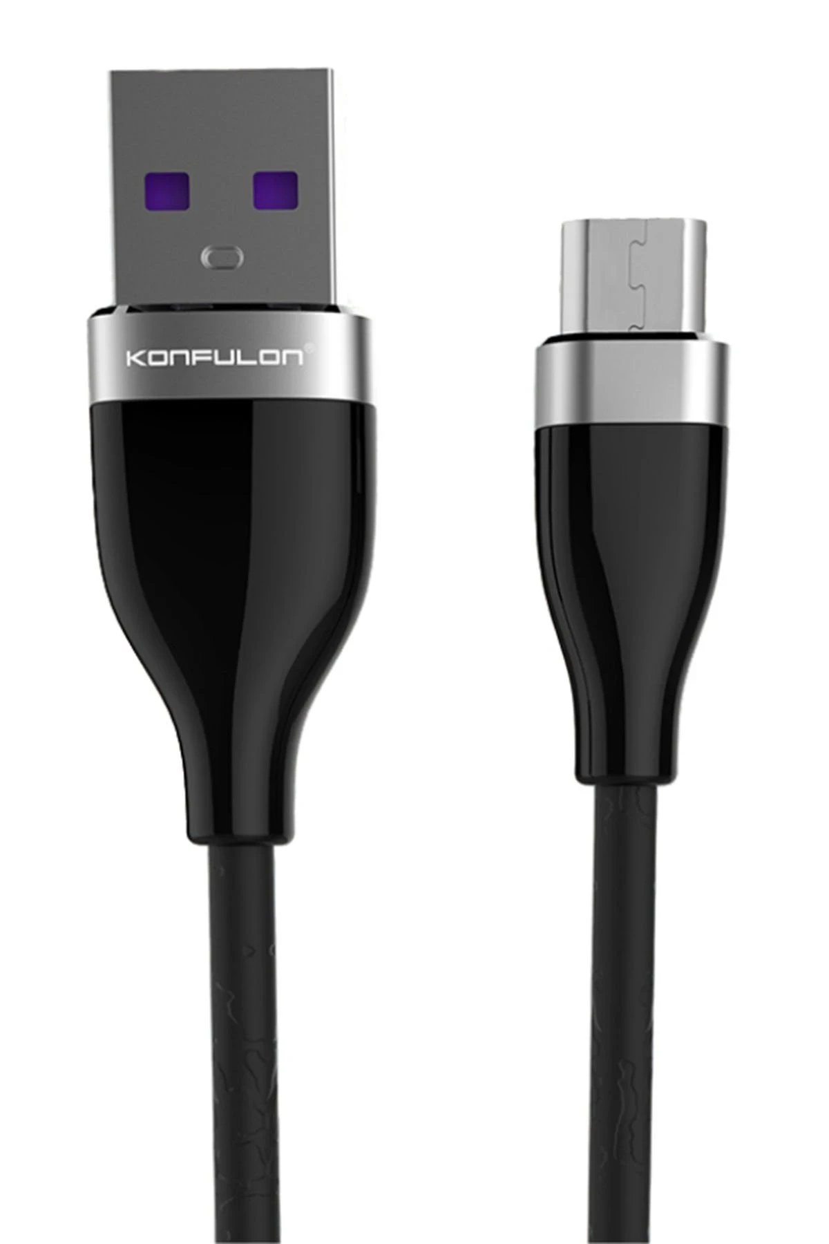 S82 Seramik Uçlu Micro USB Kablo 1M 3.1A - Siyah-(5796)