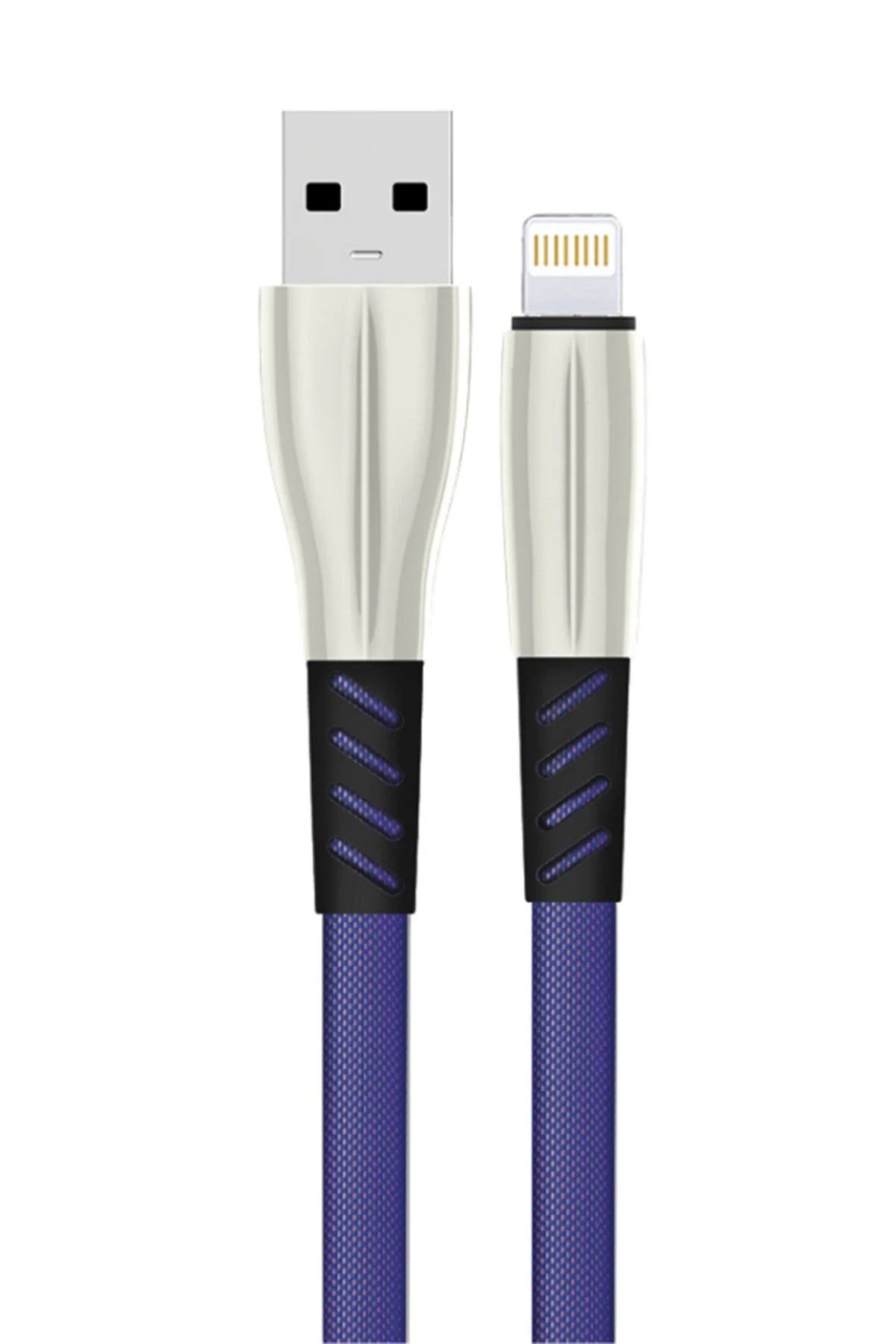 S89 Metal Uçlu Lightning Kablo iphone Uyumlu 1M 2.4A - Mavi-(5796)