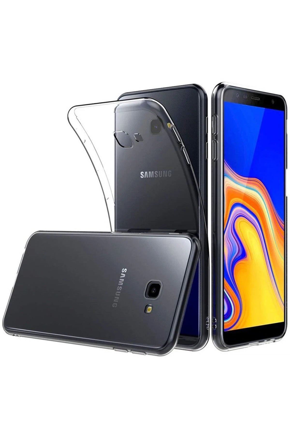Samsung Galaxy J4 Plus Kılıf Lüx Şeffaf Silikon-(5796)