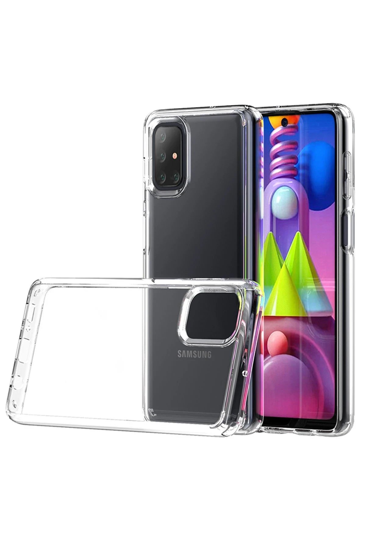 Samsung Galaxy M51 Kılıf Lüx Şeffaf Silikon-(5796)