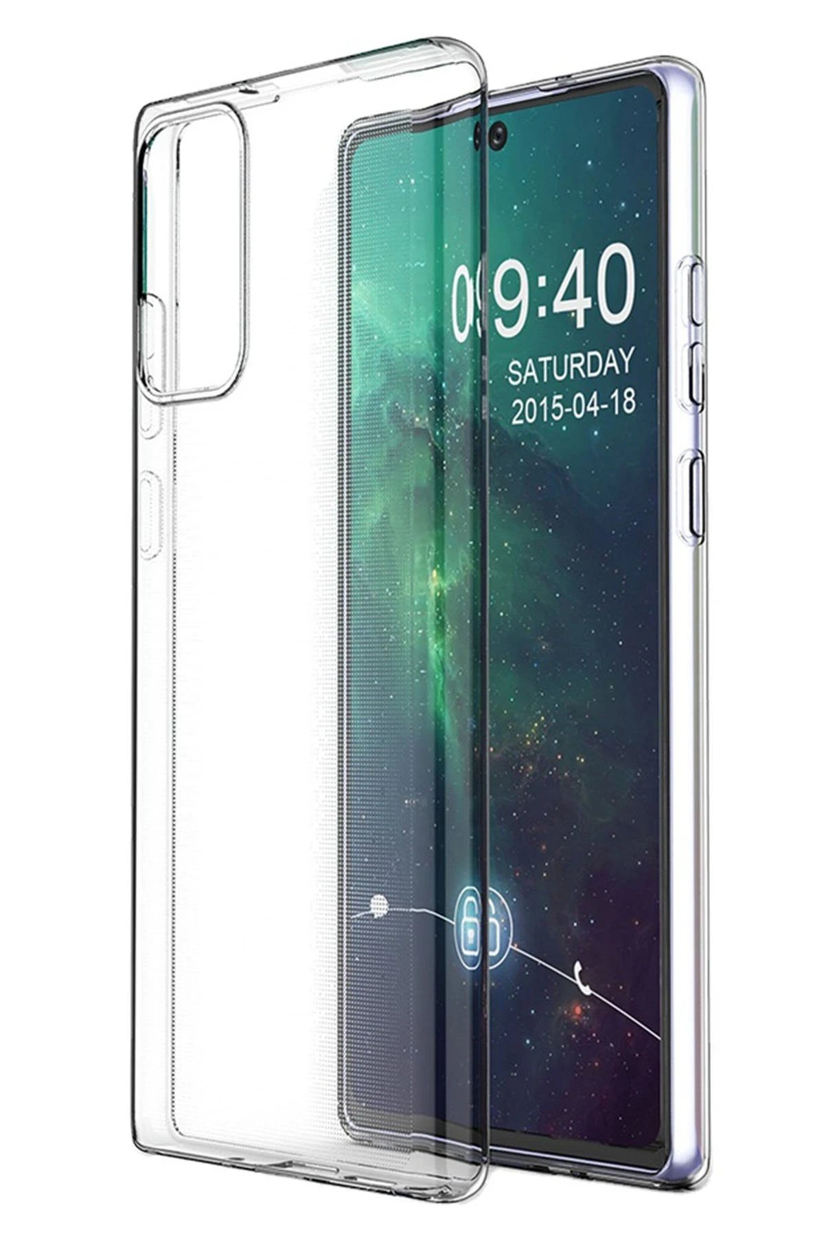 Samsung Galaxy Note 20 Kılıf Lüx Şeffaf Silikon-(5796)