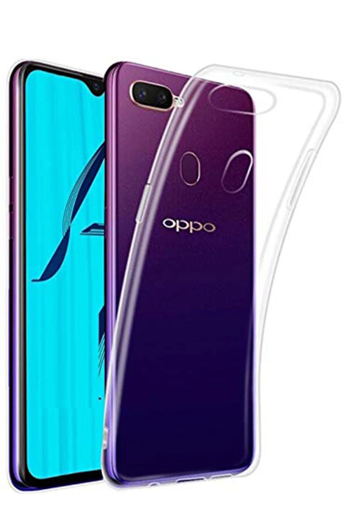 Oppo A12 Kılıf Lüx Şeffaf Silikon - Şeffaf-(5796)
