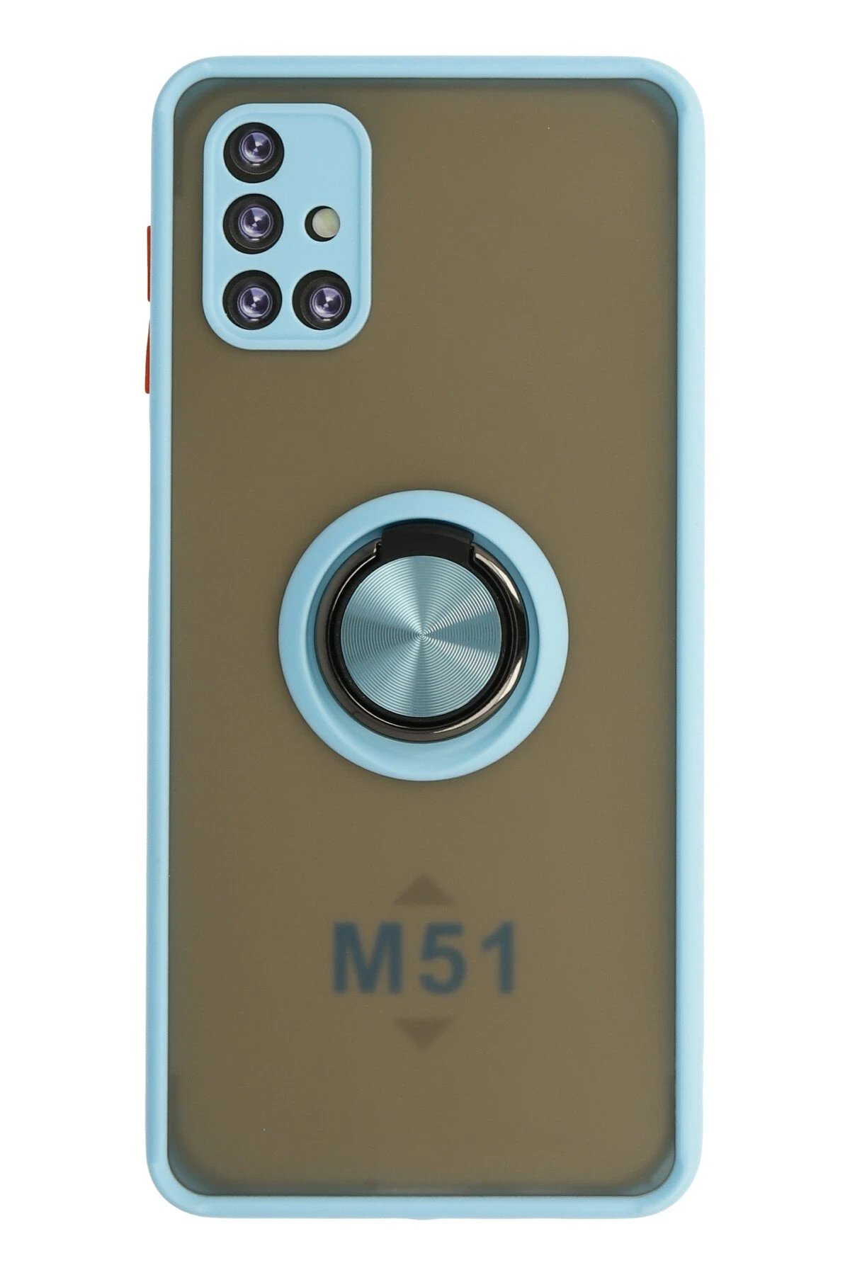 Samsung Galaxy M51 Kılıf Montreal Yüzüklü Silikon Kapak - Buz Mavi-(5796)