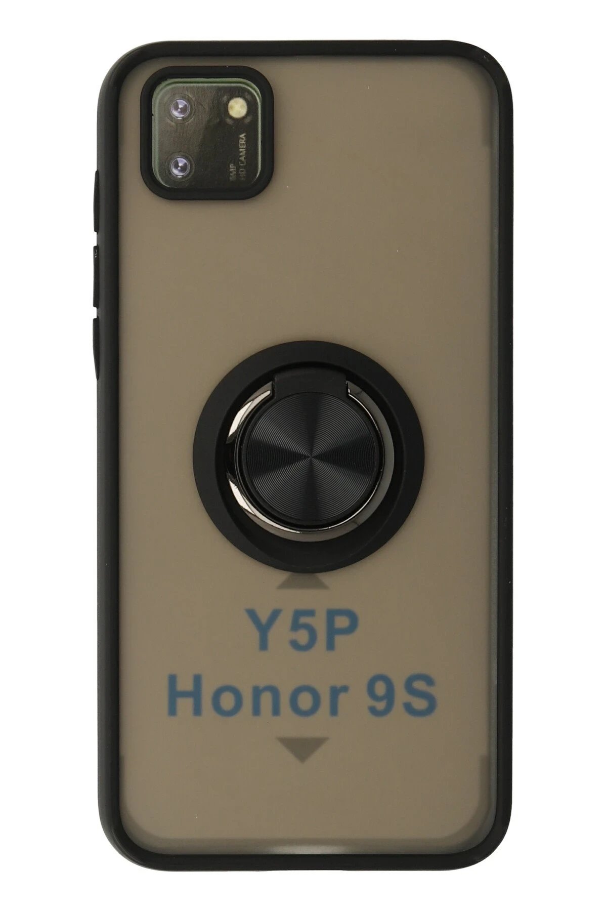 Huawei Y5P Kılıf Montreal Yüzüklü Silikon Kapak - Siyah-(5796)