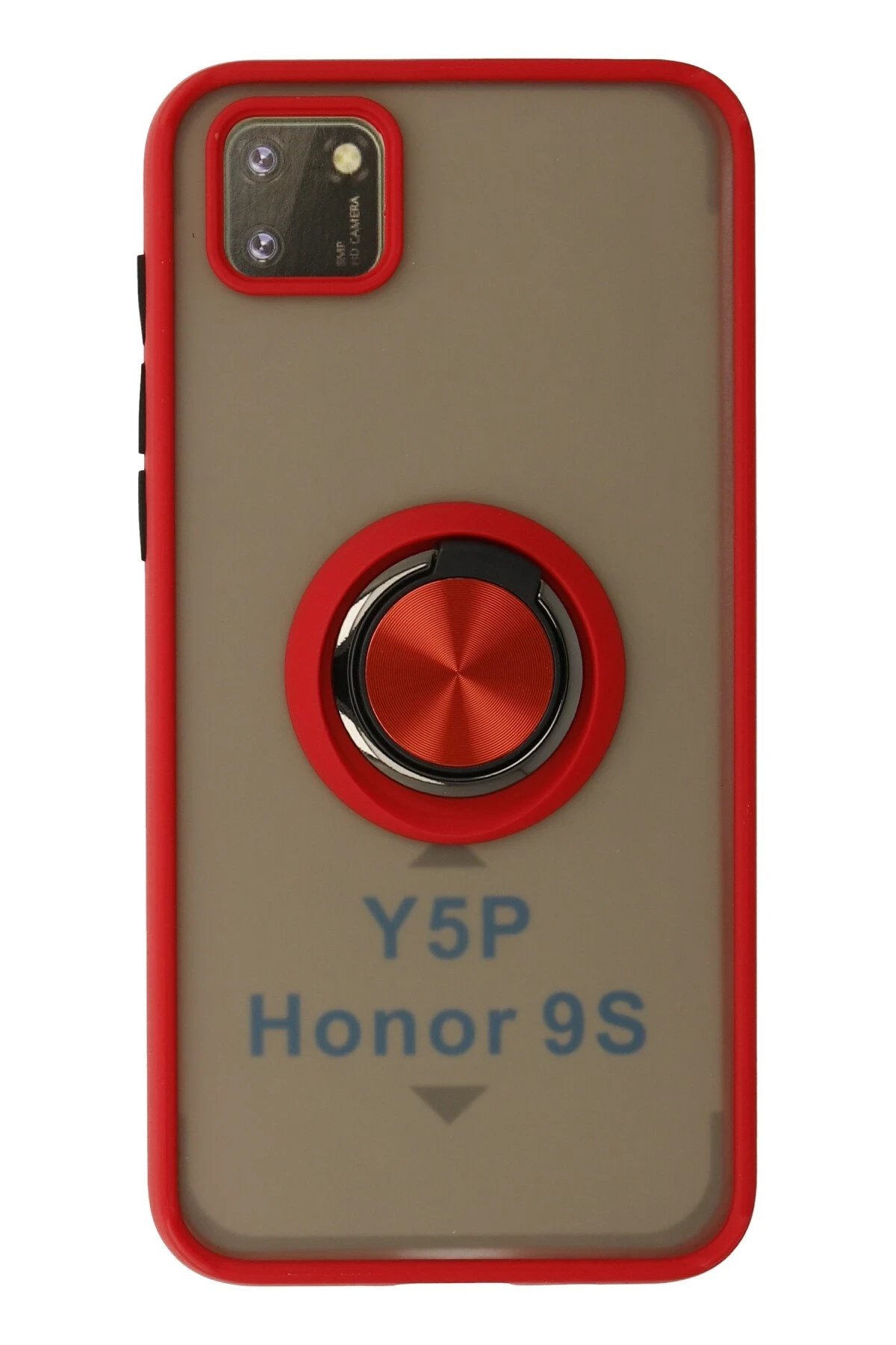 Huawei Y5P Kılıf Montreal Yüzüklü Silikon Kapak - Kırmızı-(5796)