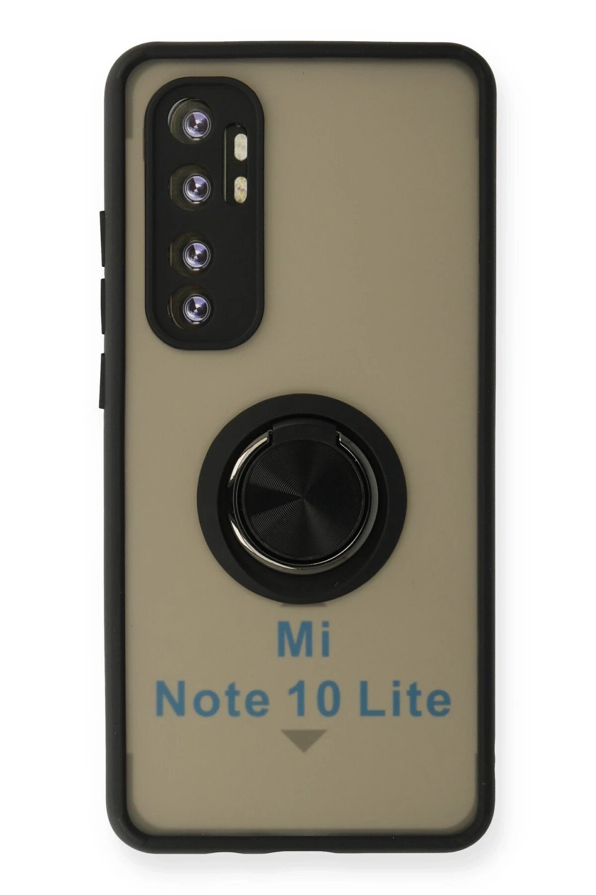Xiaomi Mi Note 10 Lite Kılıf Montreal Yüzüklü Silikon Kapak - Siyah-(5796)