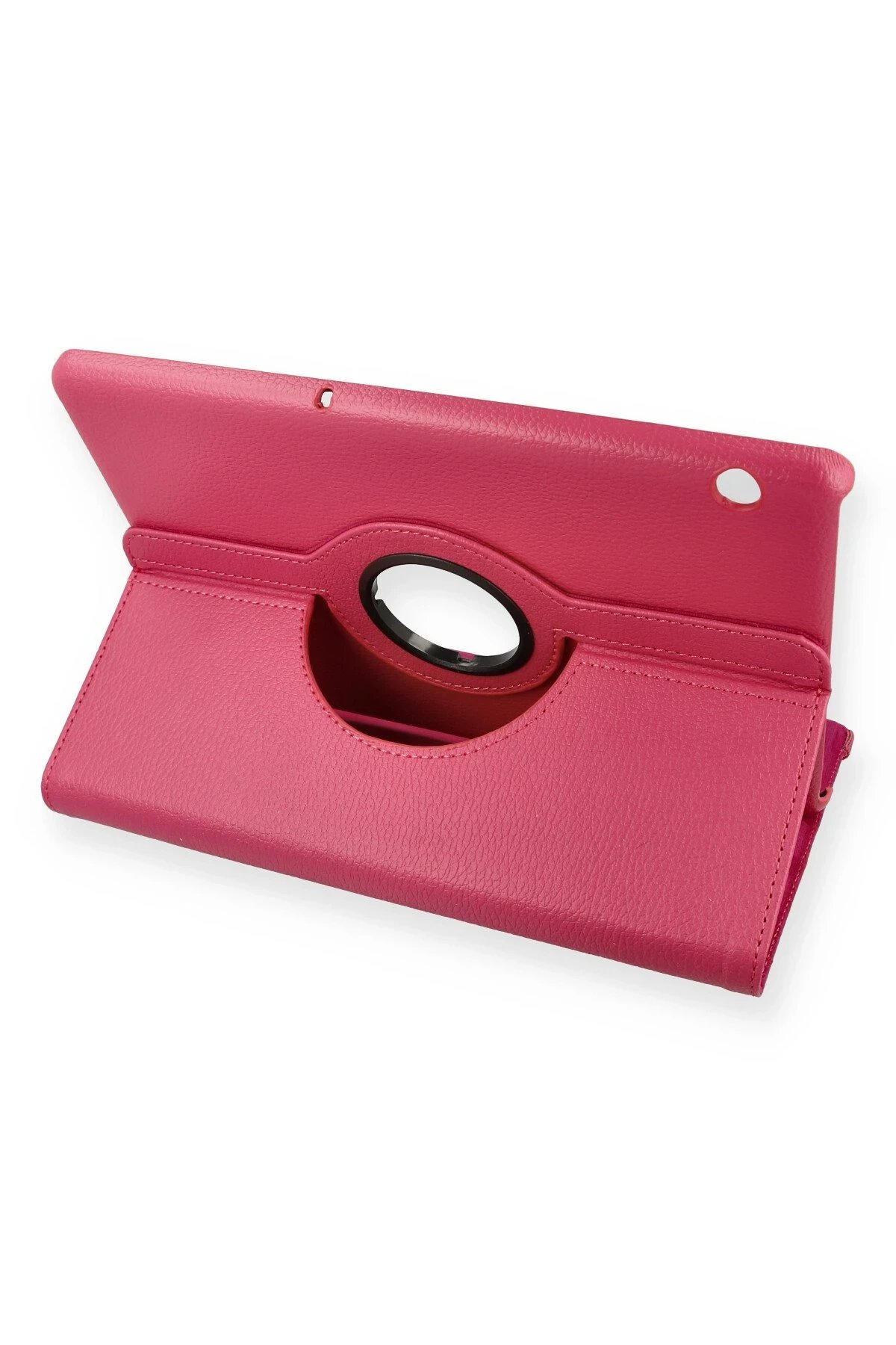 Huawei MediaPad T5 10 Kılıf 360 Tablet Deri Kılıf - Pembe-(5796)