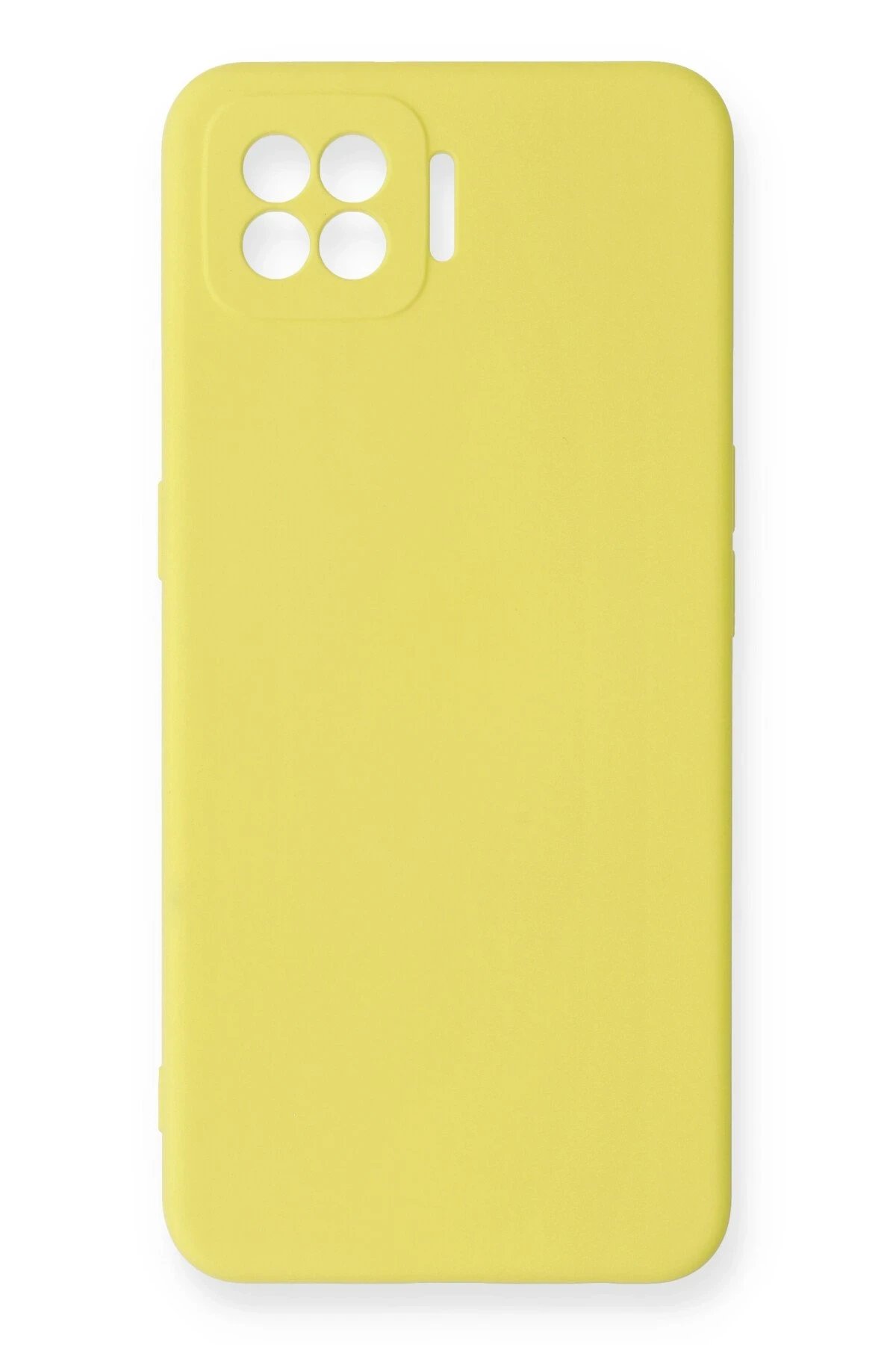 Oppo A73 Kılıf Nano içi Kadife Silikon - Sarı-(5796)